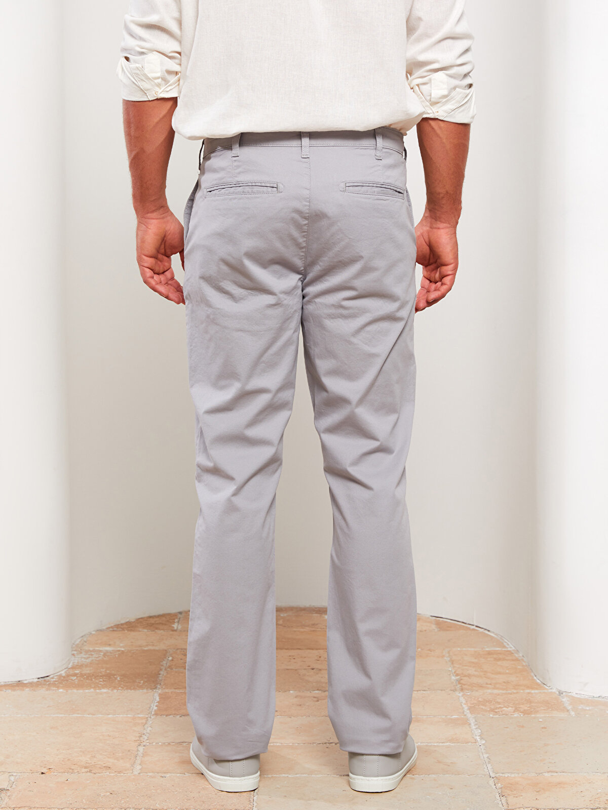 Normal Fit Gabardine Men's Chino Trousers -S20664Z8-GDU - S20664Z8 