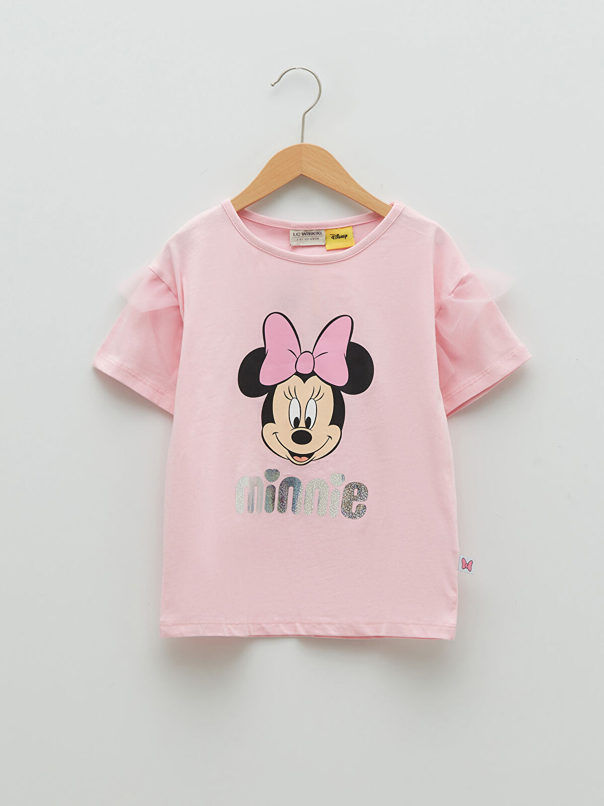 Minne girl （2023） Crew Neck Minnie Mouse Printed Short Sleeve Girls' T-Shirt