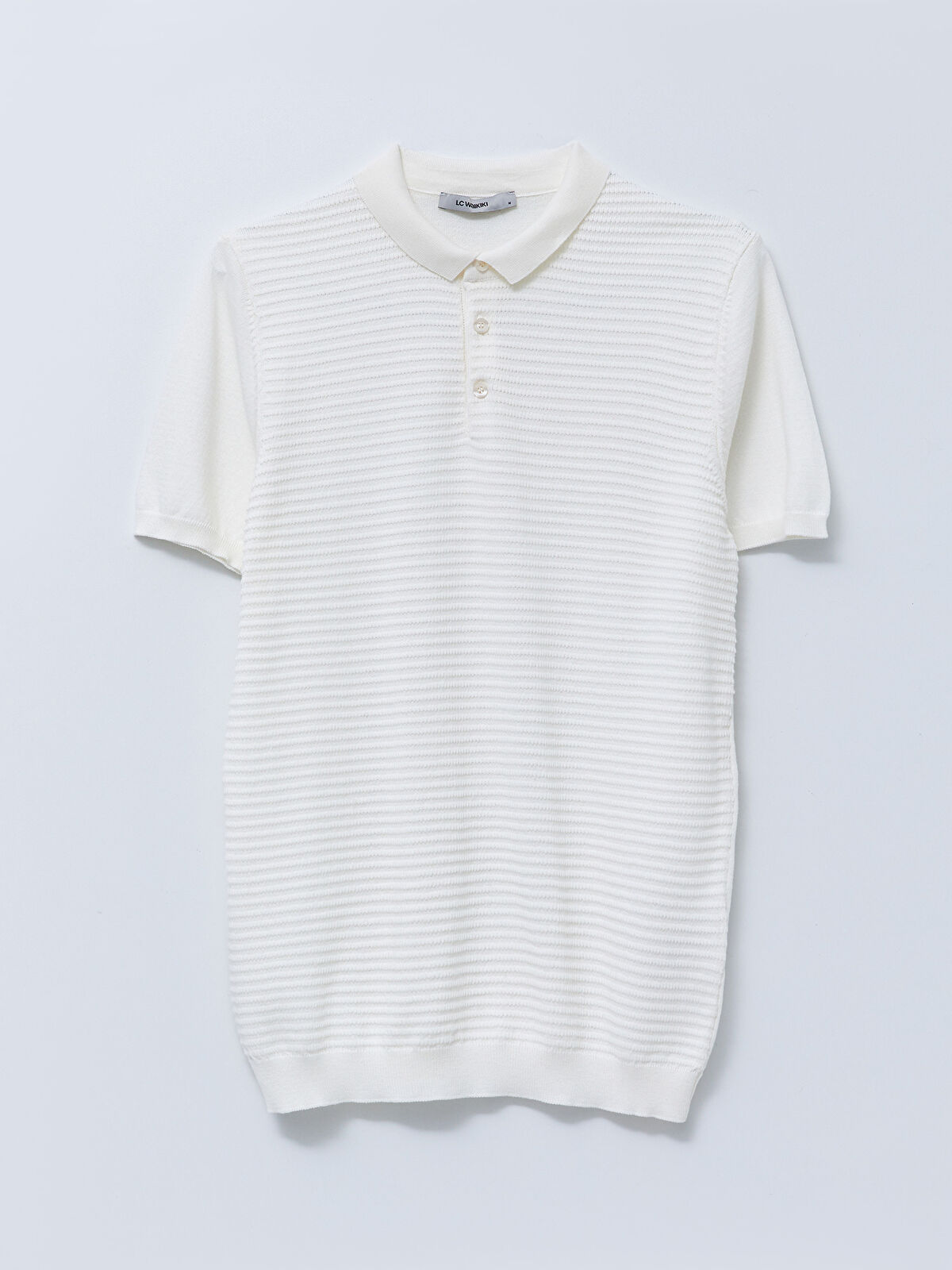 Polo Neck Short Sleeve Men's Tricot Sweater -S2BY67Z8-R9J
