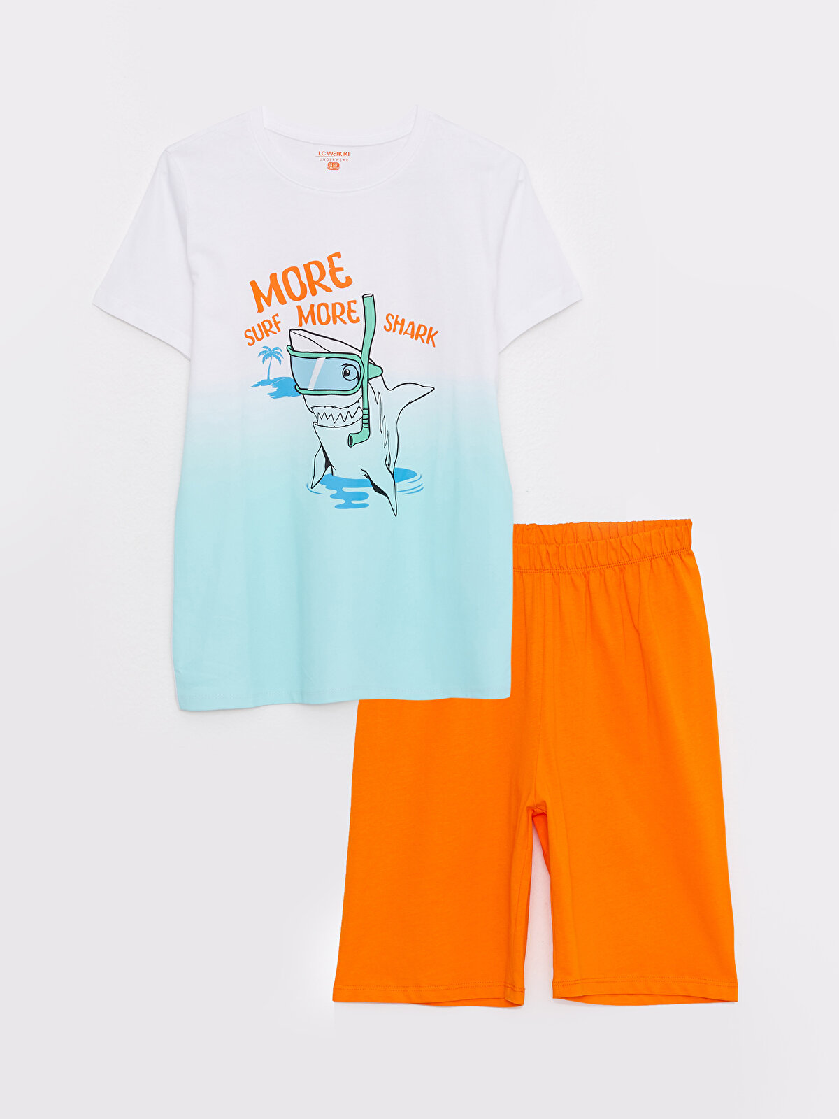 Crew Neck Printed Short Sleeve Boy's Short Pajamas Set -S2EV87Z4
