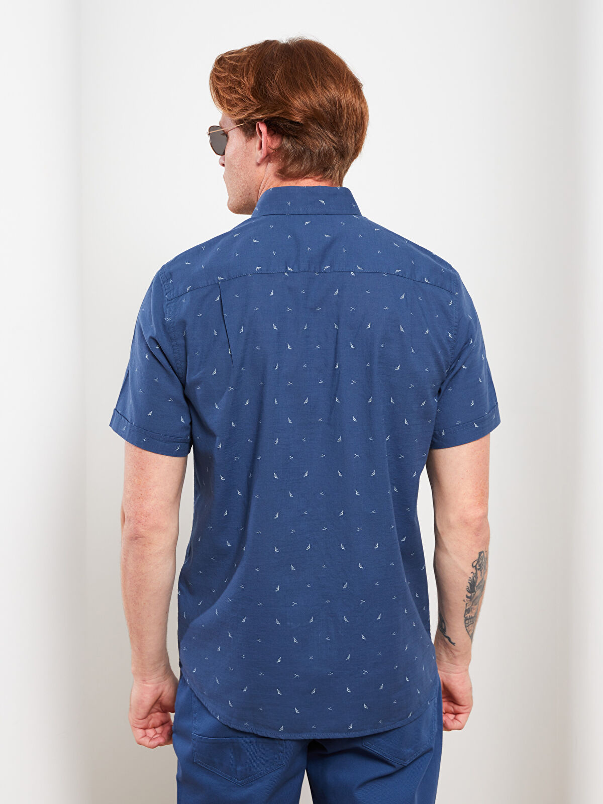 LC WAIKIKI Regular Fit Short Sleeve Patterned Poplin Men's