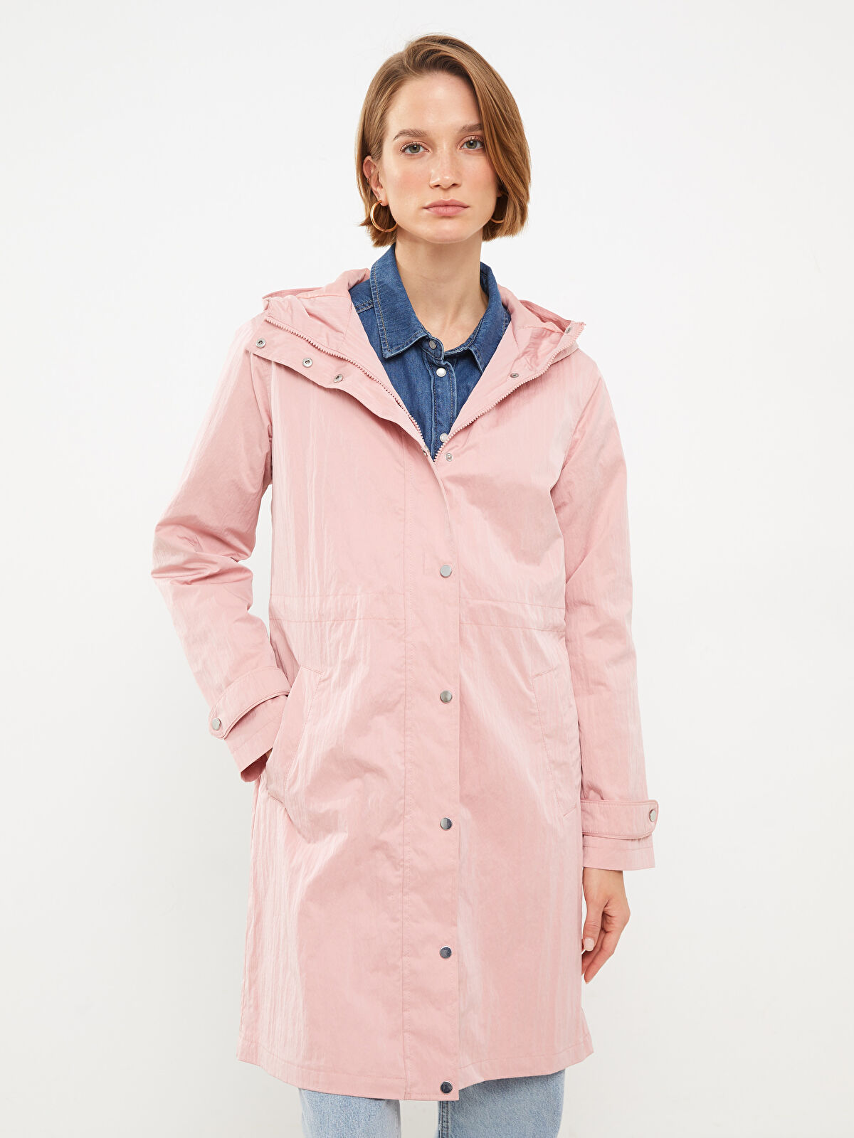 Light pink raincoat top