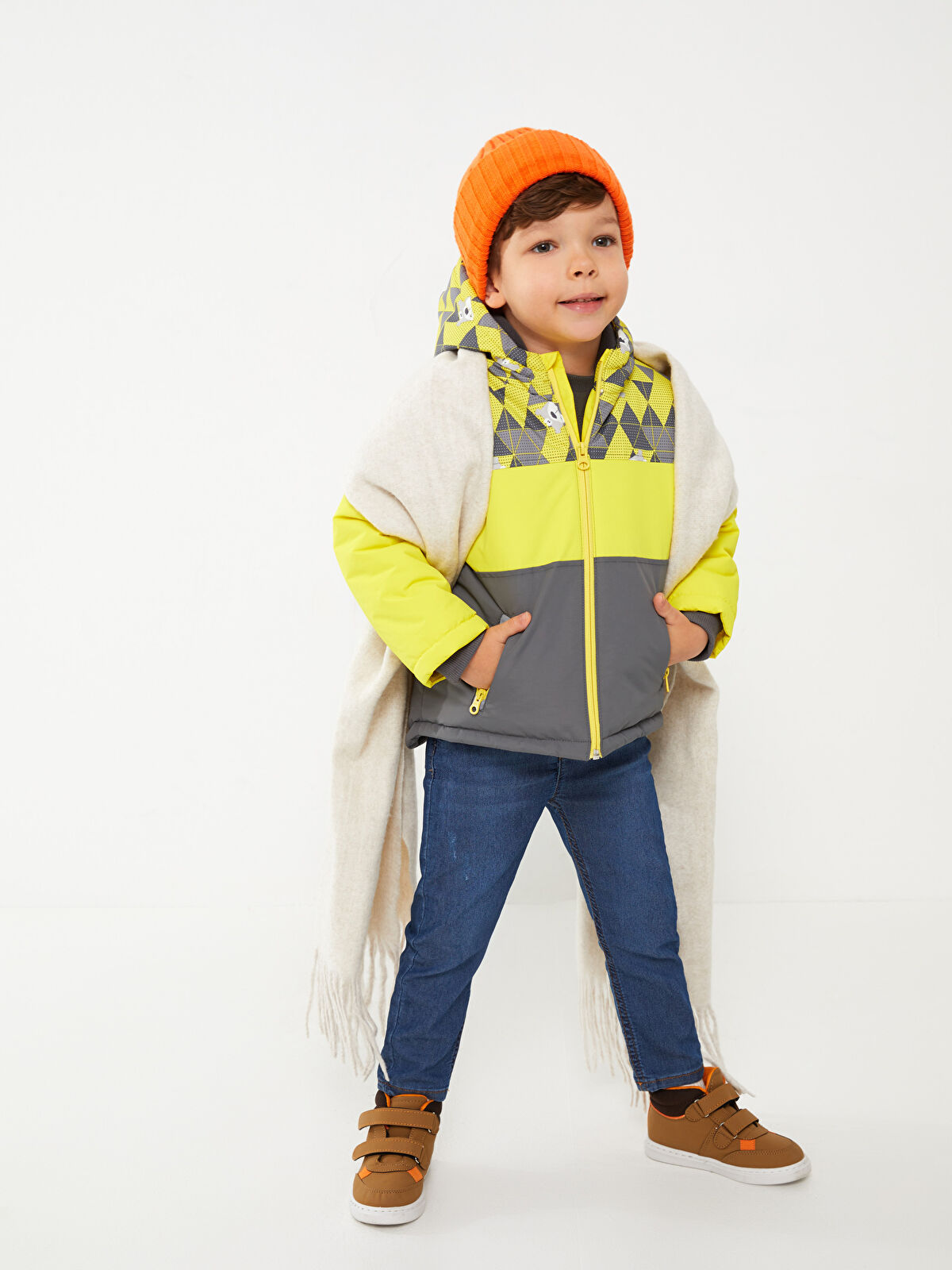 Hooded Long Sleeve Printed Baby Boy Ski Coat -W21127Z1-FQ6 Hooded Long Sleeve Printed Baby Boy Ski Coat -W21127Z1-FQ6