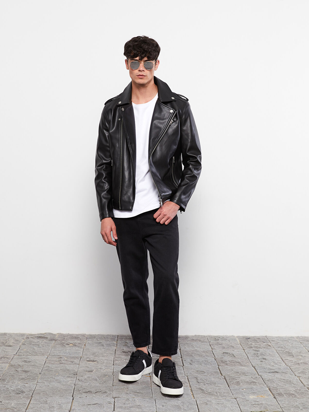 Lcw casual leather on sale jacket