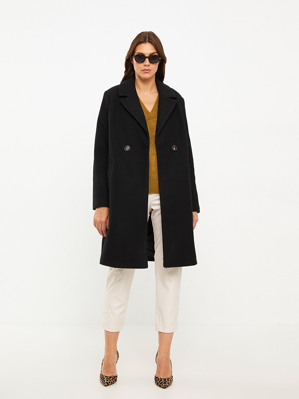 Jacket Collar Regular Long Sleeve Women's Cachet Coat -W21708Z8 