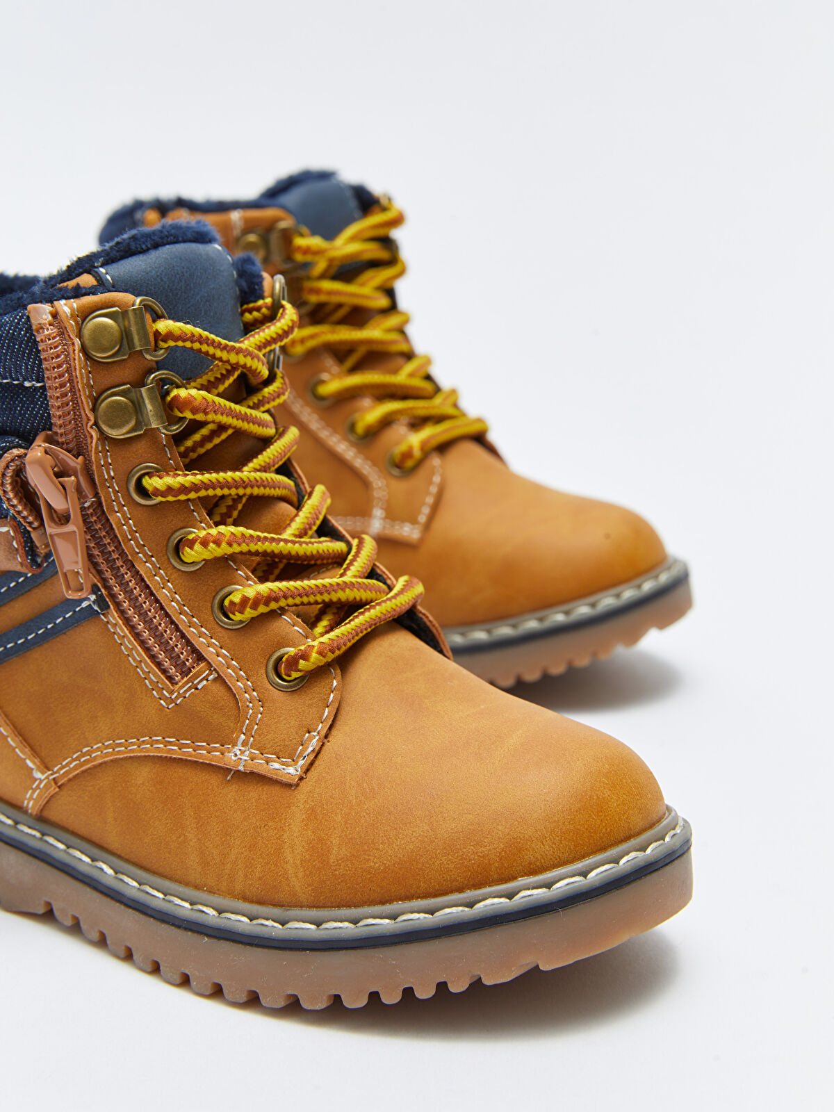 LC WAIKIKI Leather Look Lace-Up and Zipper Baby Boy Boots