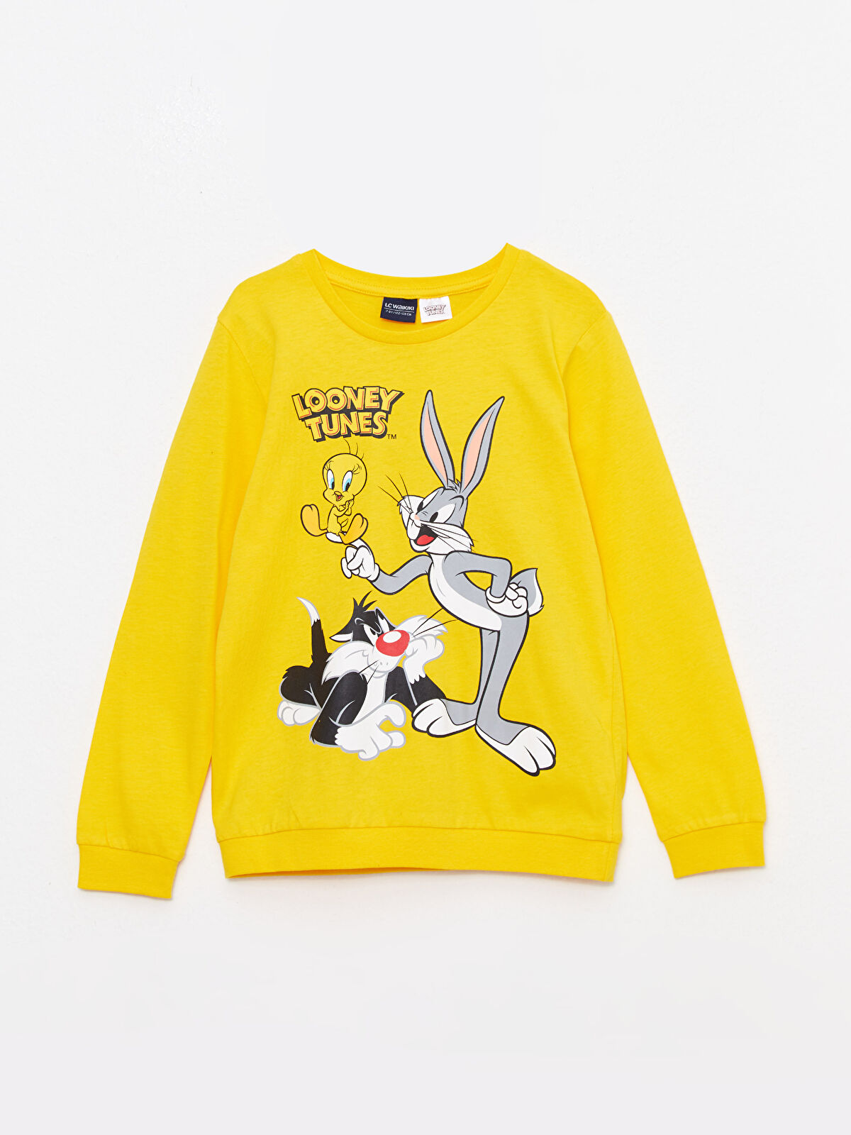 Crew Neck Looney Tunes Printed Long Sleeve Boy T-shirt