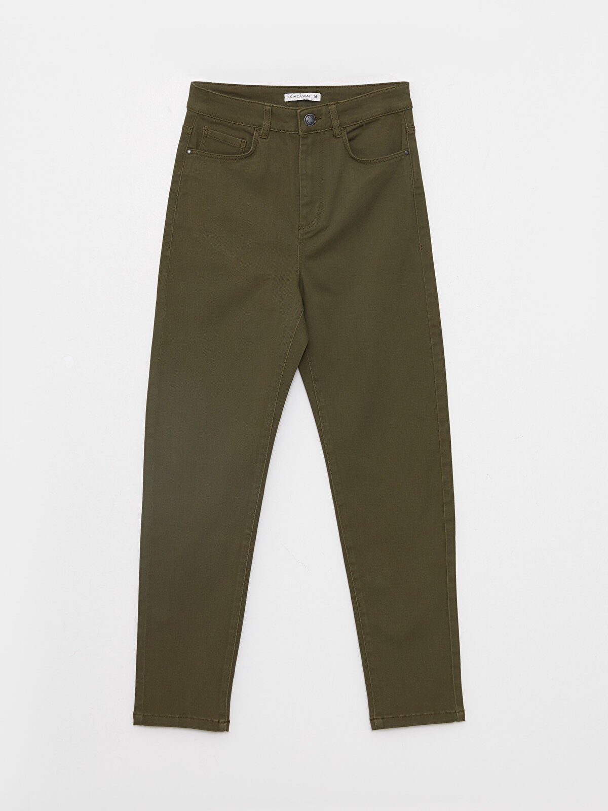 Standard Fit Regular Pocket Detailed Gabardine Women's Trousers 