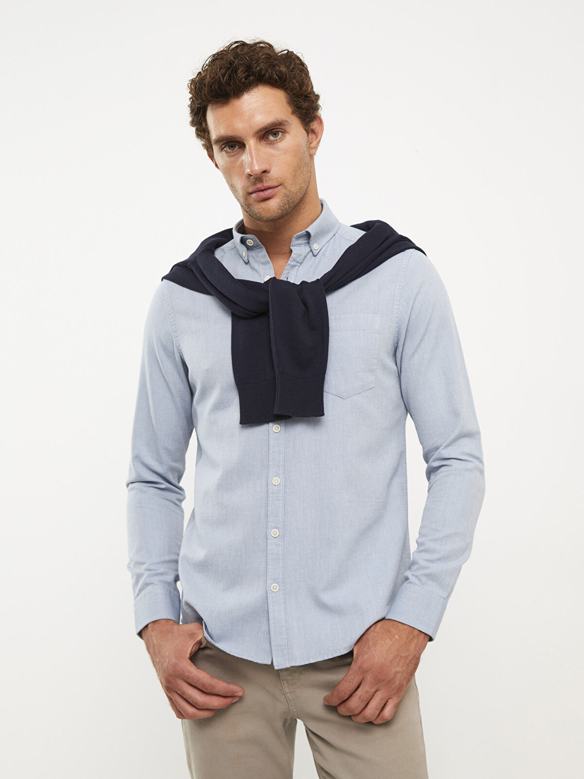 Slim Fit Long Sleeve Men's Shirt W26889Z8S63 W26889Z8S63 LC Waikiki