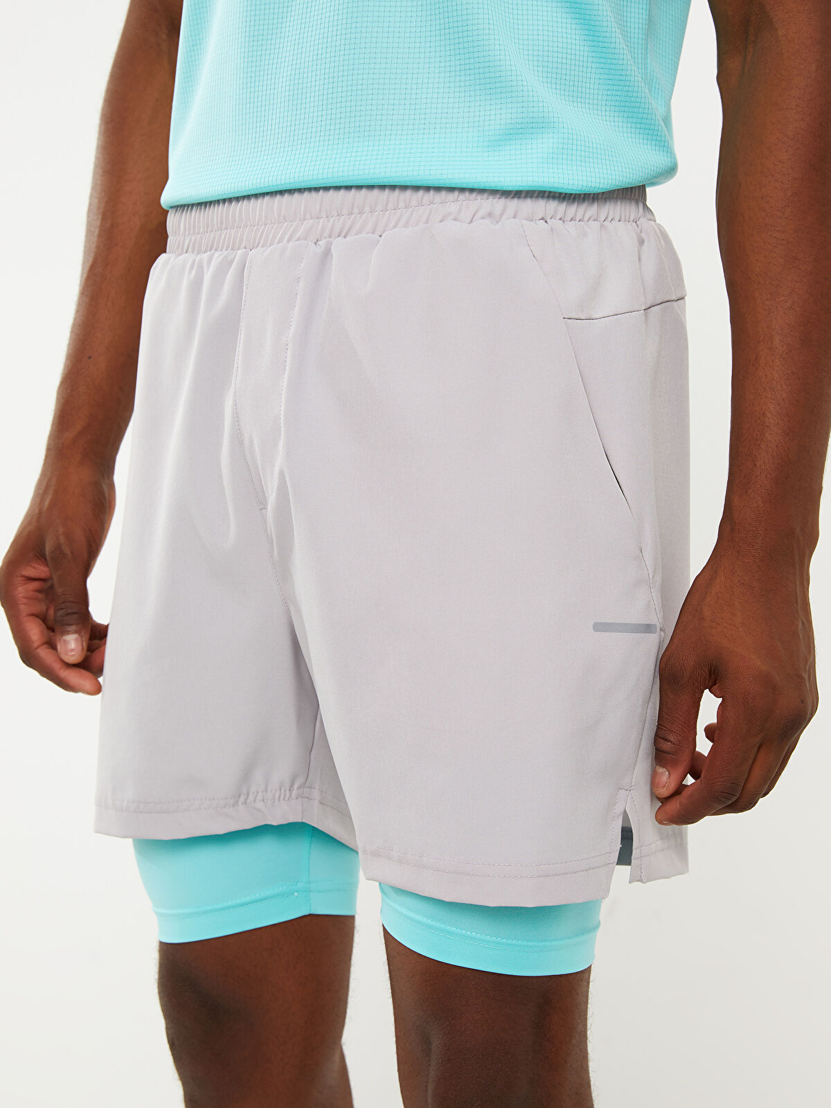 Slim Fit Active Sports Men's Tights Shorts -W28448Z8-FLG