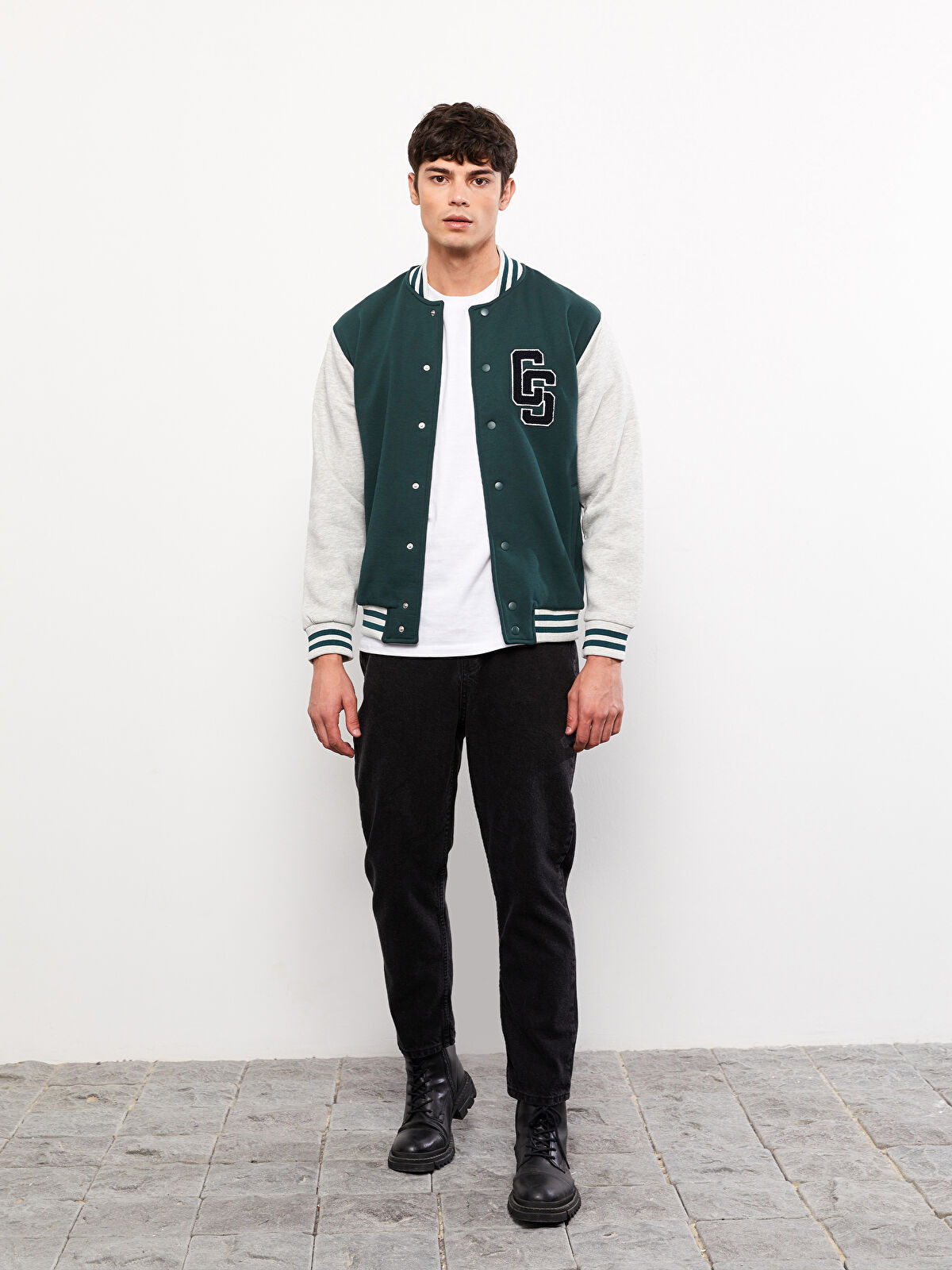 Oversize Long Sleeve Men's Thick College Jacket -W28862Z8 Oversize Long Sleeve Men's Thick College Jacket -W28862Z8