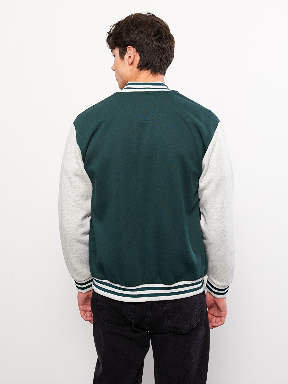 Oversize Long Sleeve Men's Thick College Jacket -W28862Z8 Oversize Long Sleeve Men's Thick College Jacket -W28862Z8