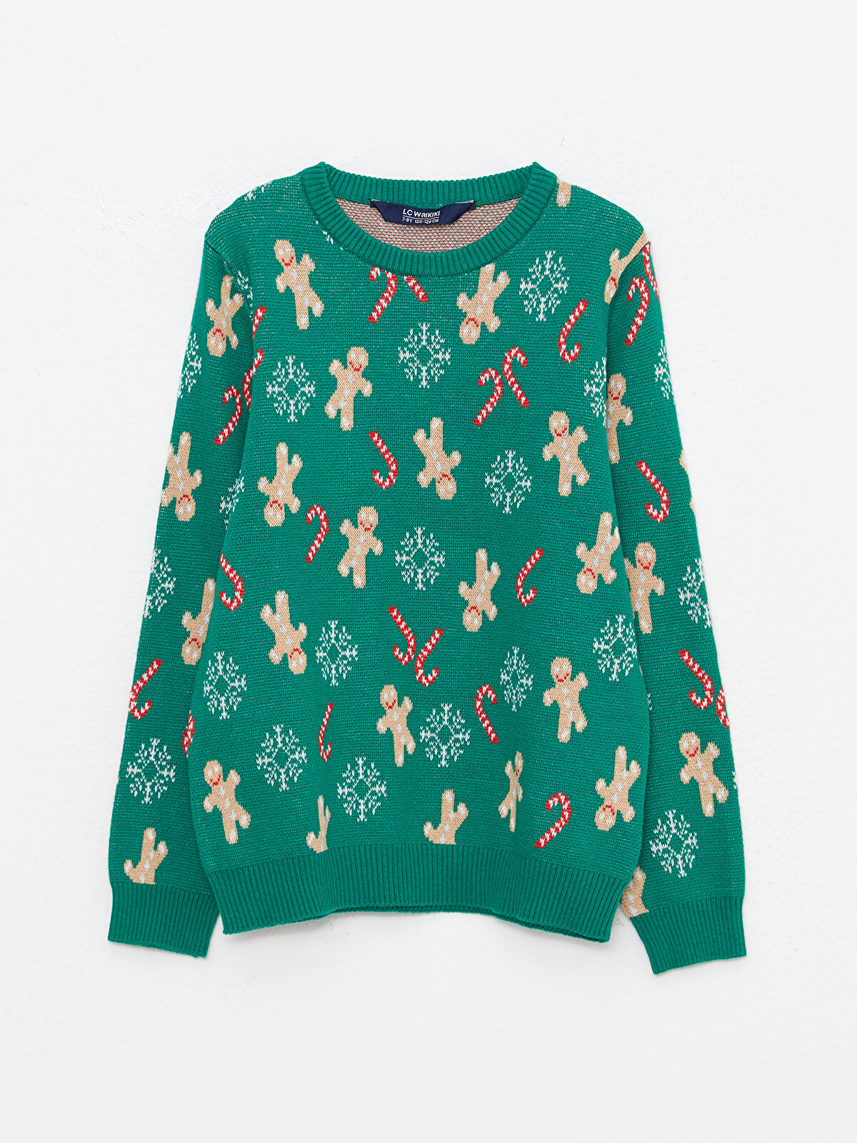 Crew Neck Christmas Themed Long Sleeve Boy Knitwear Sweater -W2AN05Z4-H0R -  W2AN05Z4-H0R - LC Waikiki