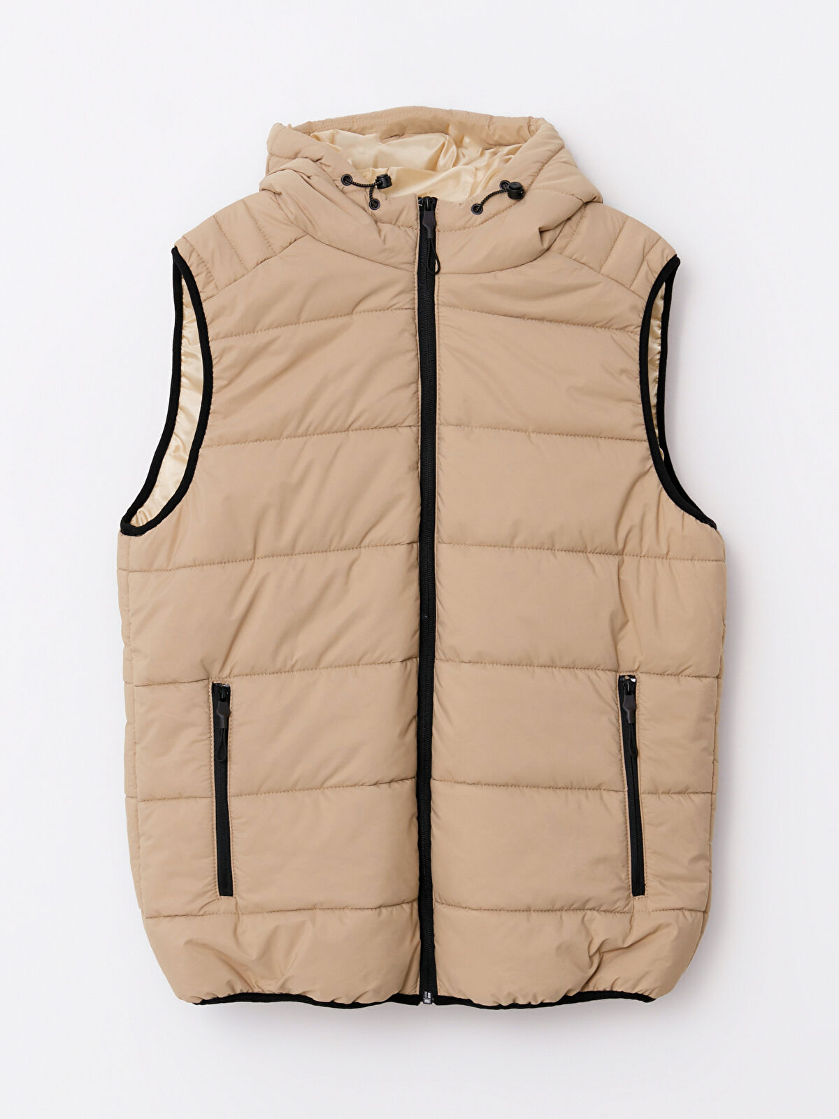 Regular Fit Hooded Men's Puffer Gilet -W2BB50Z8-JJL