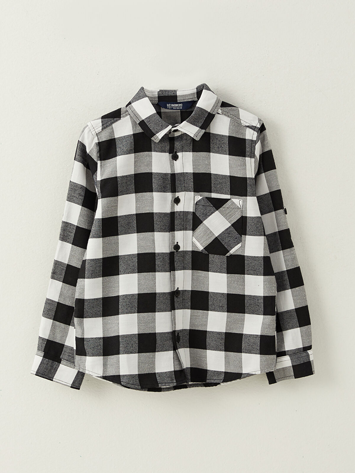 Plaid Long Sleeve Gabardine Boy Shirt -W2BC24Z4-LKX