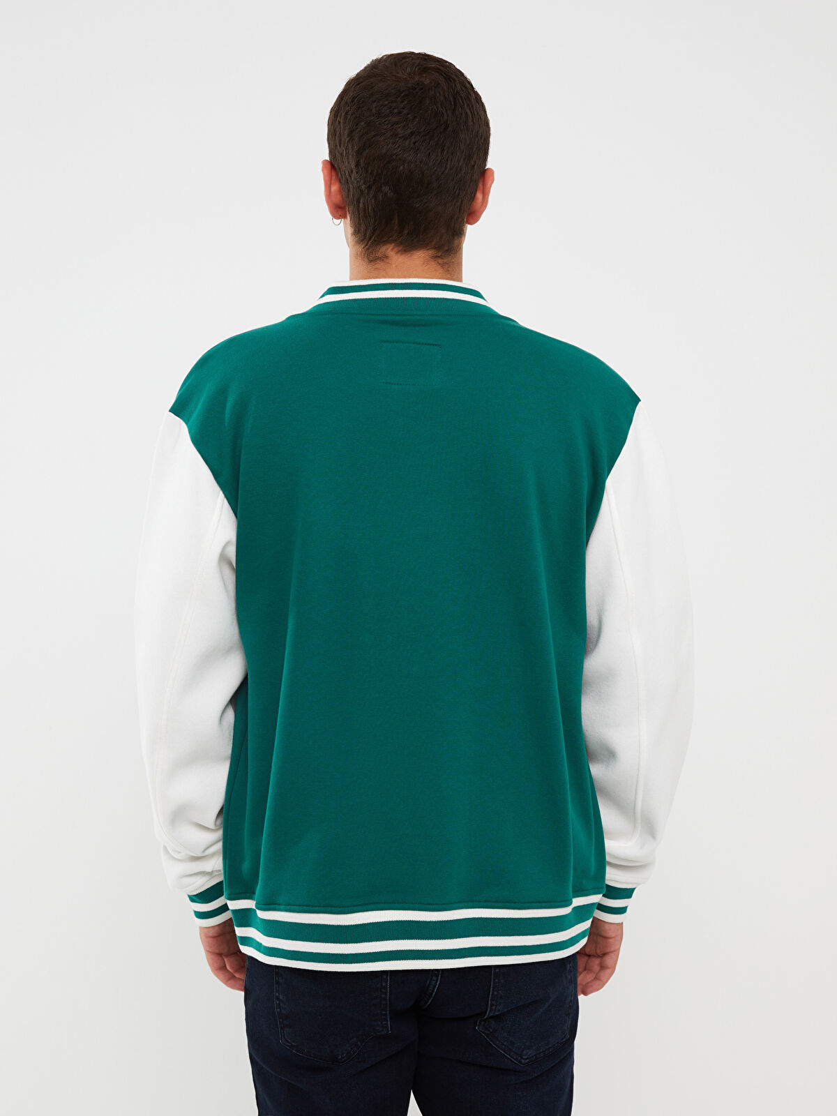 Standard Fit Long Sleeve Men's College Jacket -W2DA63Z8-S6T