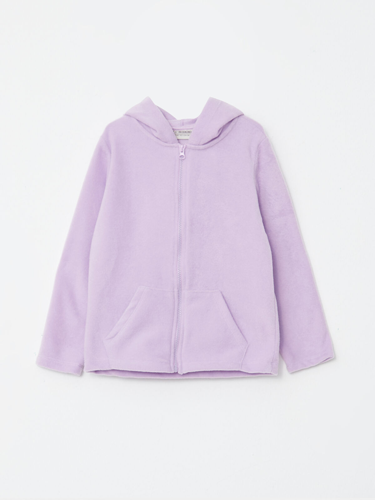 Hooded Basic Long Sleeve Girls' Zippered Sweatshirt