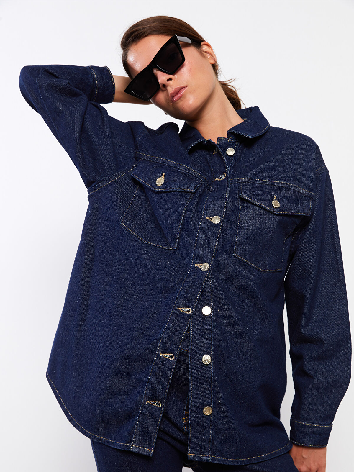 Shirt Neck Women's Jean Jacket -W2FQ78Z8-890 - W2FQ78Z8-890 Shirt Neck Women's Jean Jacket -W2FQ78Z8-890 - W2FQ78Z8-890