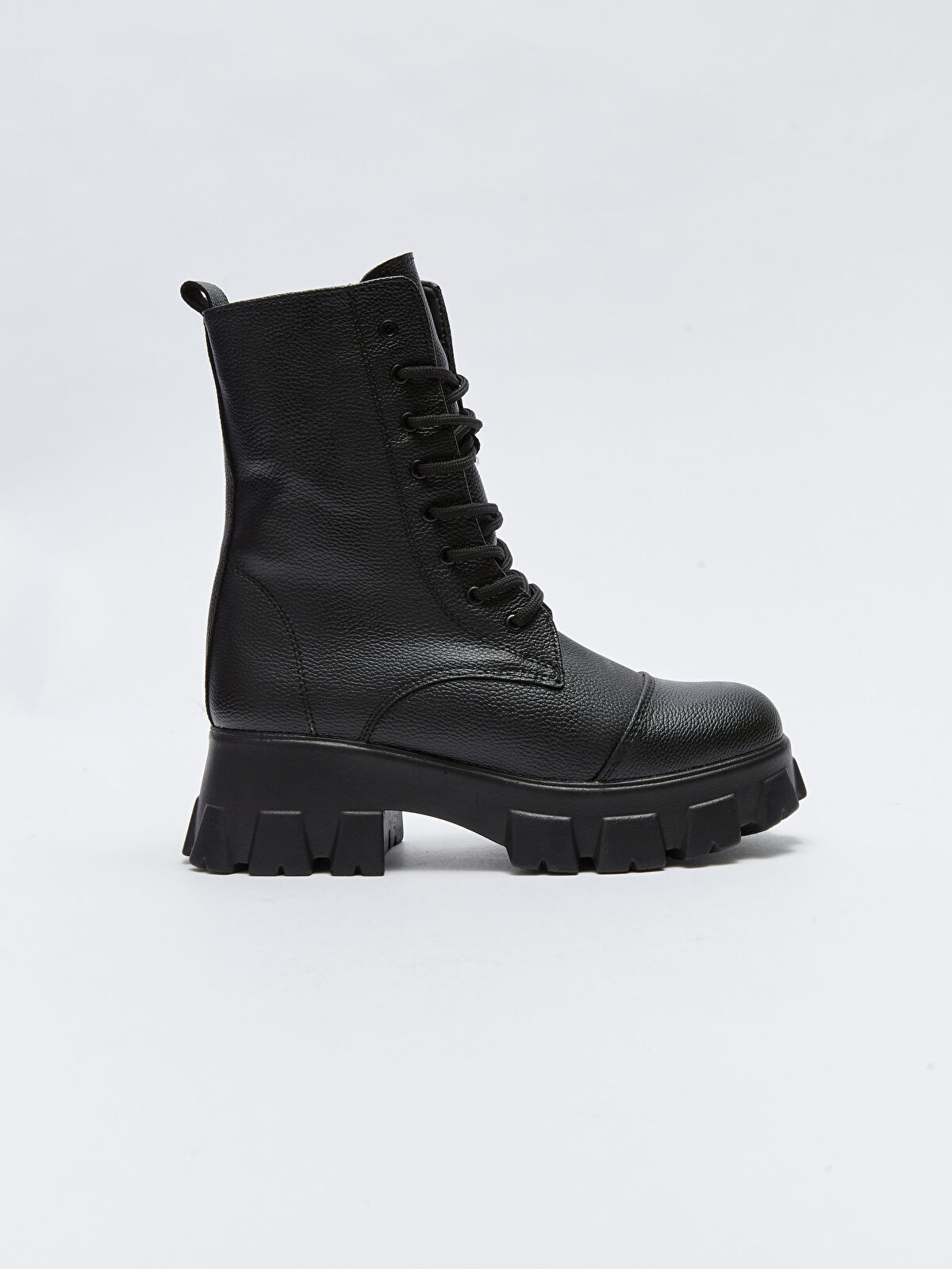Leather Look Lace-Up Women's Snow Boots -W2GC71Z8-HUC - W2GC71Z8-HUC - LC  Waikiki