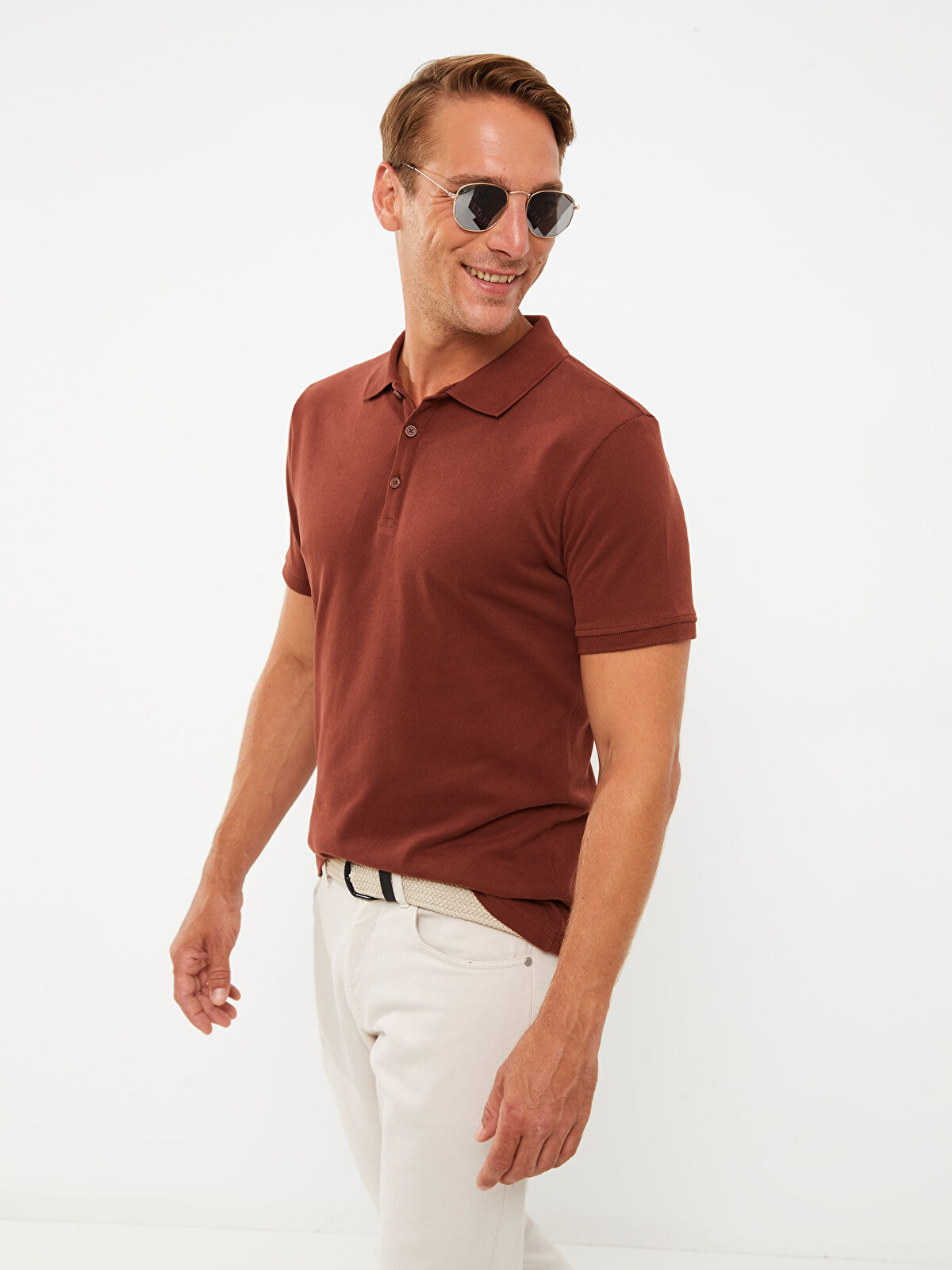 Polo Neck Short Sleeve Men's T-Shirt -W2GE30Z8-L0G