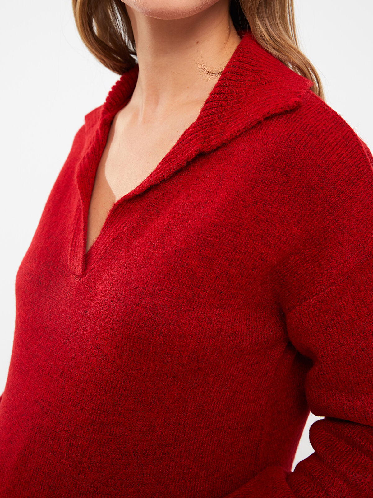 Polo Neck Regular Long Sleeve Maternity Tricot Dress -W2GE70Z8-SNJ -  W2GE70Z8-SNJ - LC Waikiki