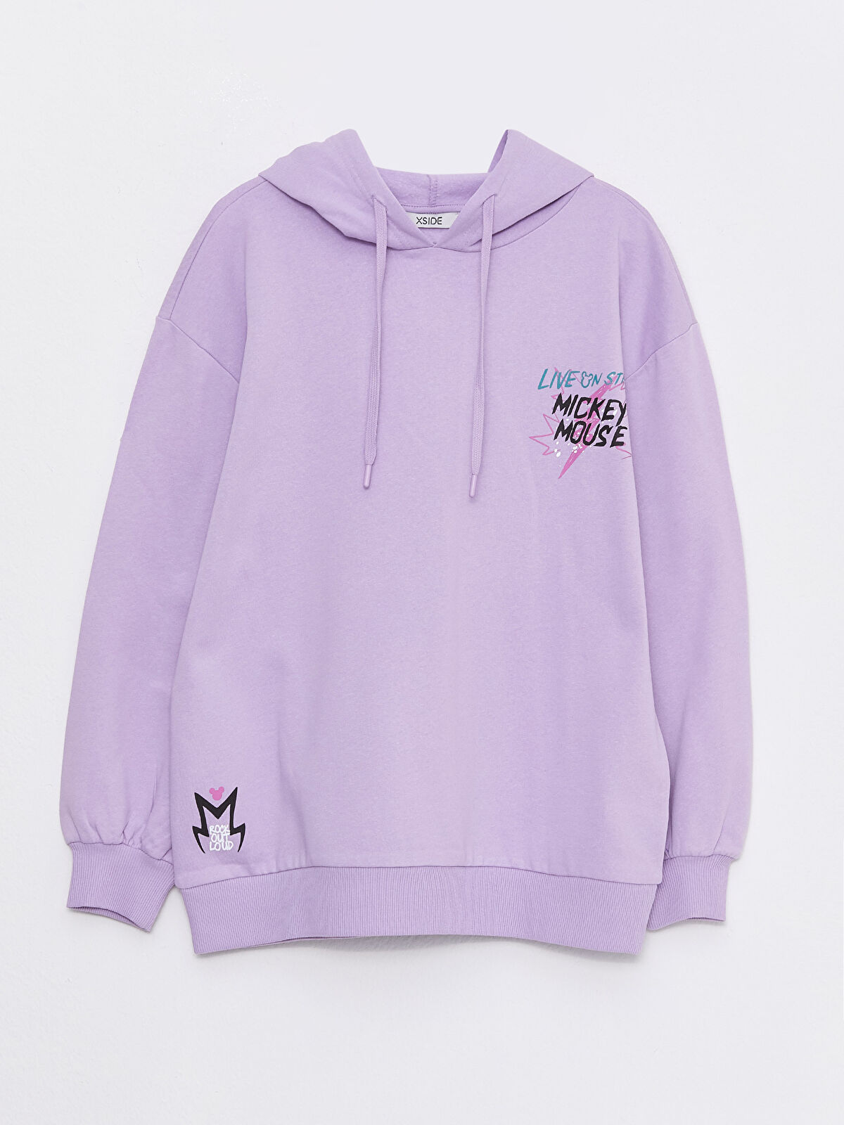 Mickey Mouse Printed Women's Thick Hoodie -W2HE83Z8-FMN - W2HE83Z8-FMN - LC  Waikiki