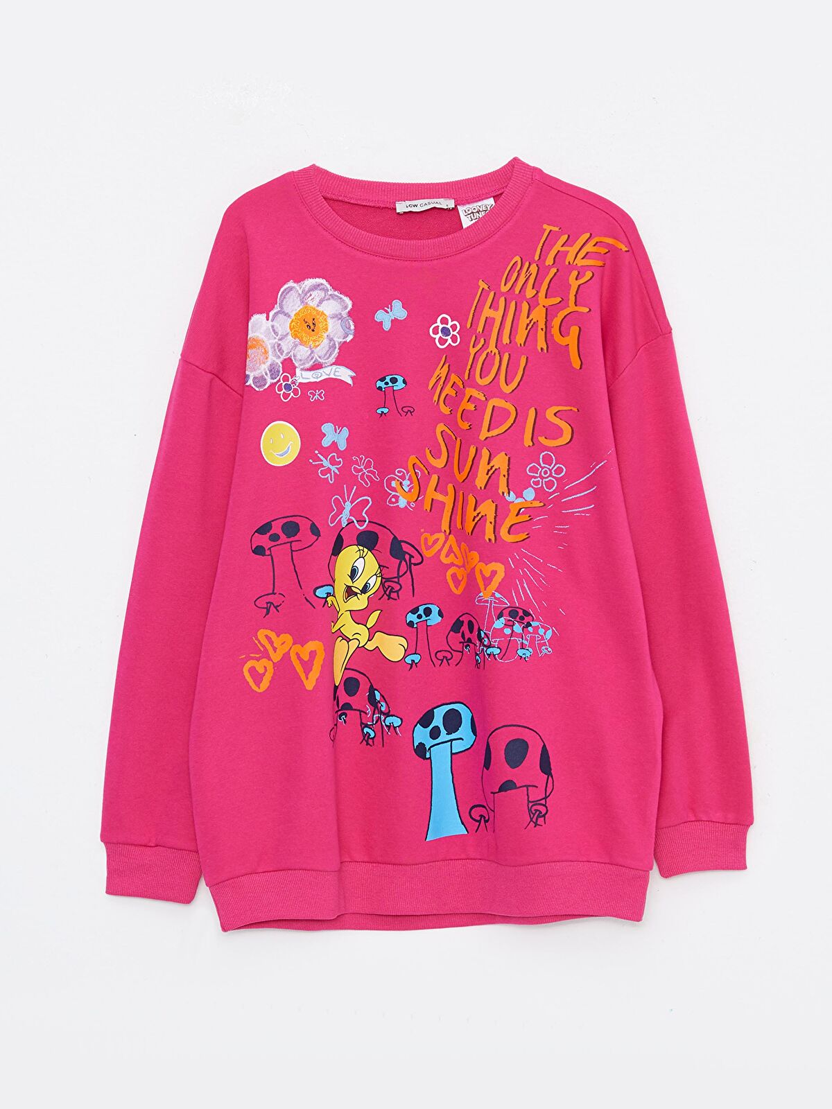 Crew Neck Tweety Printed Long Sleeve Women s Sweatshirt W2HP56Z8 GZ6 W2HP56Z8 GZ6 LC Waikiki
