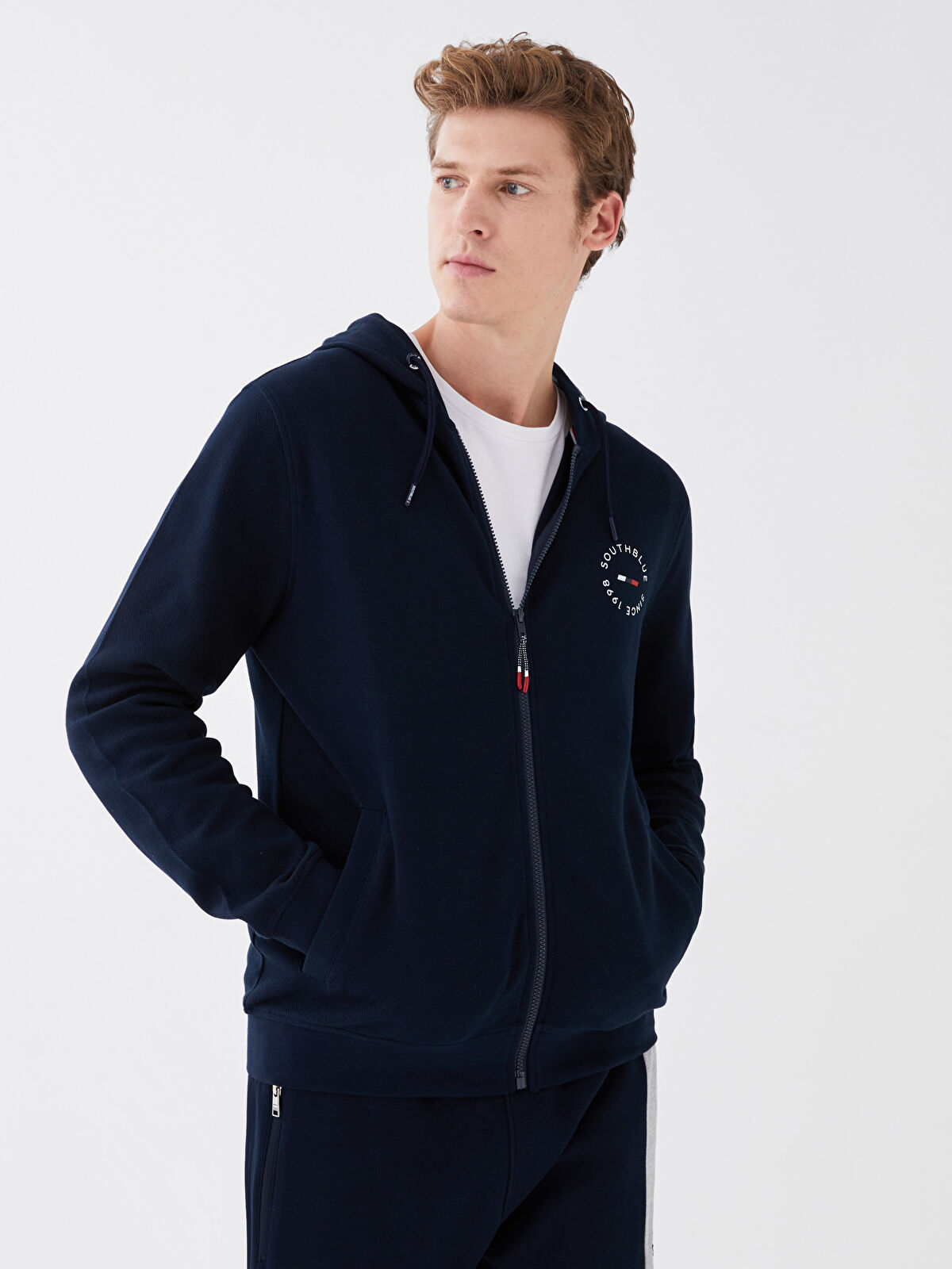 Hooded Long Sleeve Zipper Men's Sweatshirt -S35198Z8-RFH - S35198Z8-RFH -  LC Waikiki