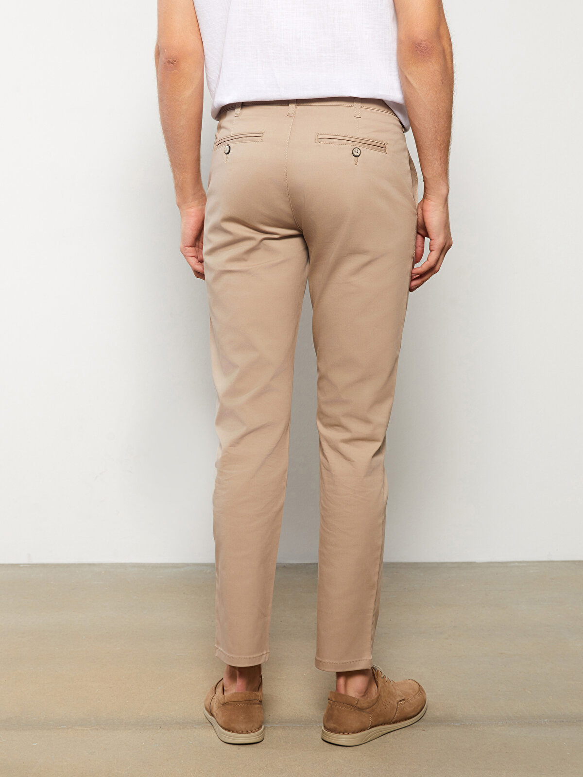 Slim Fit Gabardine Men's Chino Trousers -S38024Z8-S2R 