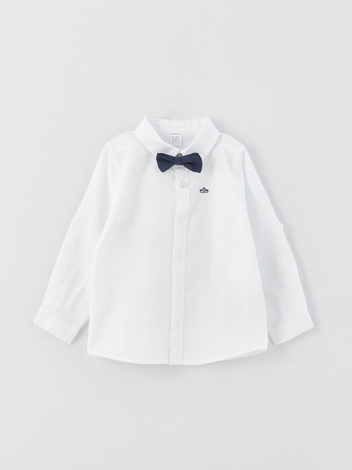 Long Sleeve Embroidery Detailed Baby Boy Shirt and Bow Tie 2-Pack Set  -S38237Z1-E5X - S38237Z1-E5X - LC Waikiki