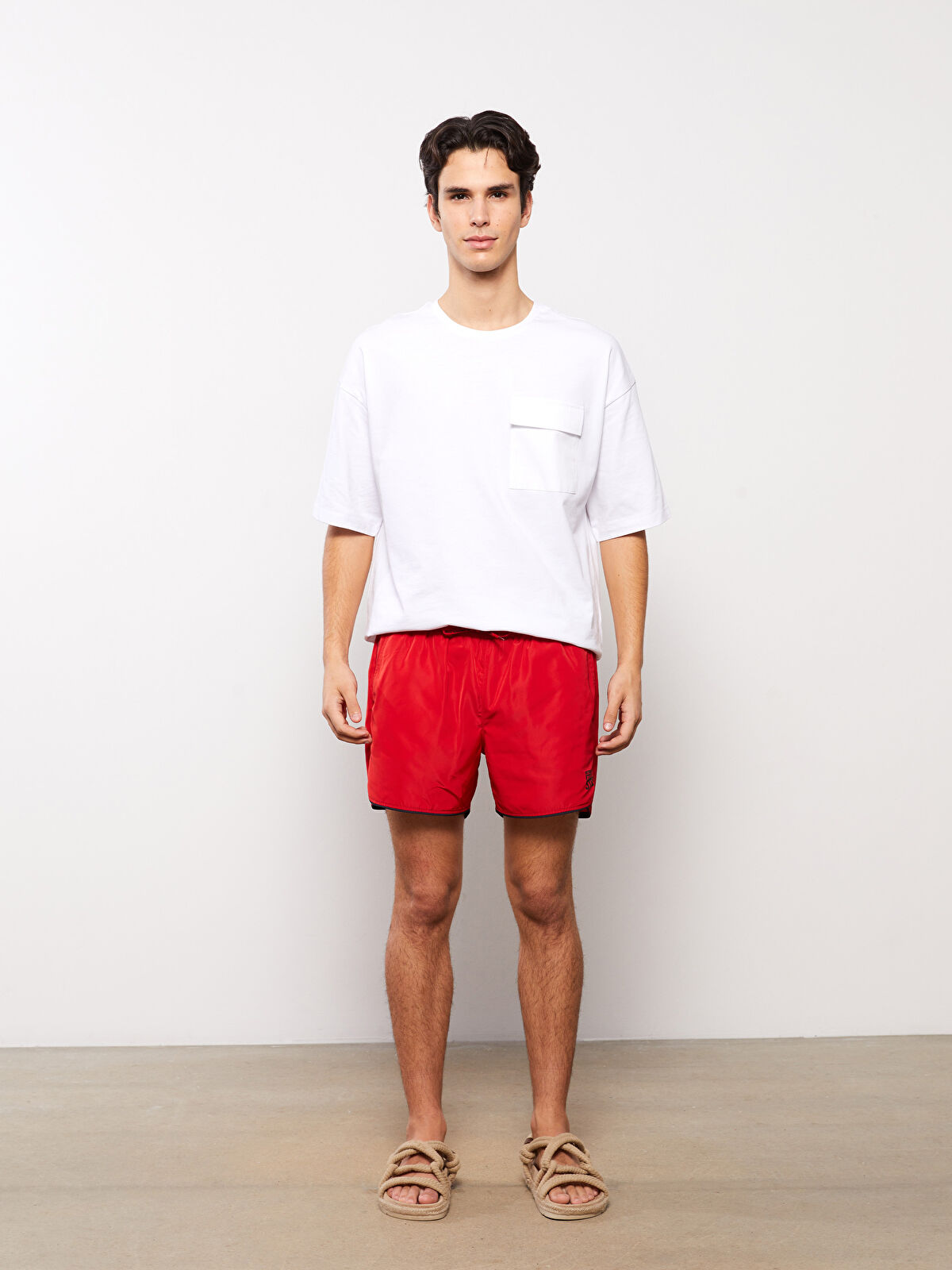 Short Printed Men's Swimming Shorts -S3AD17Z8-GZL - S3AD17Z8