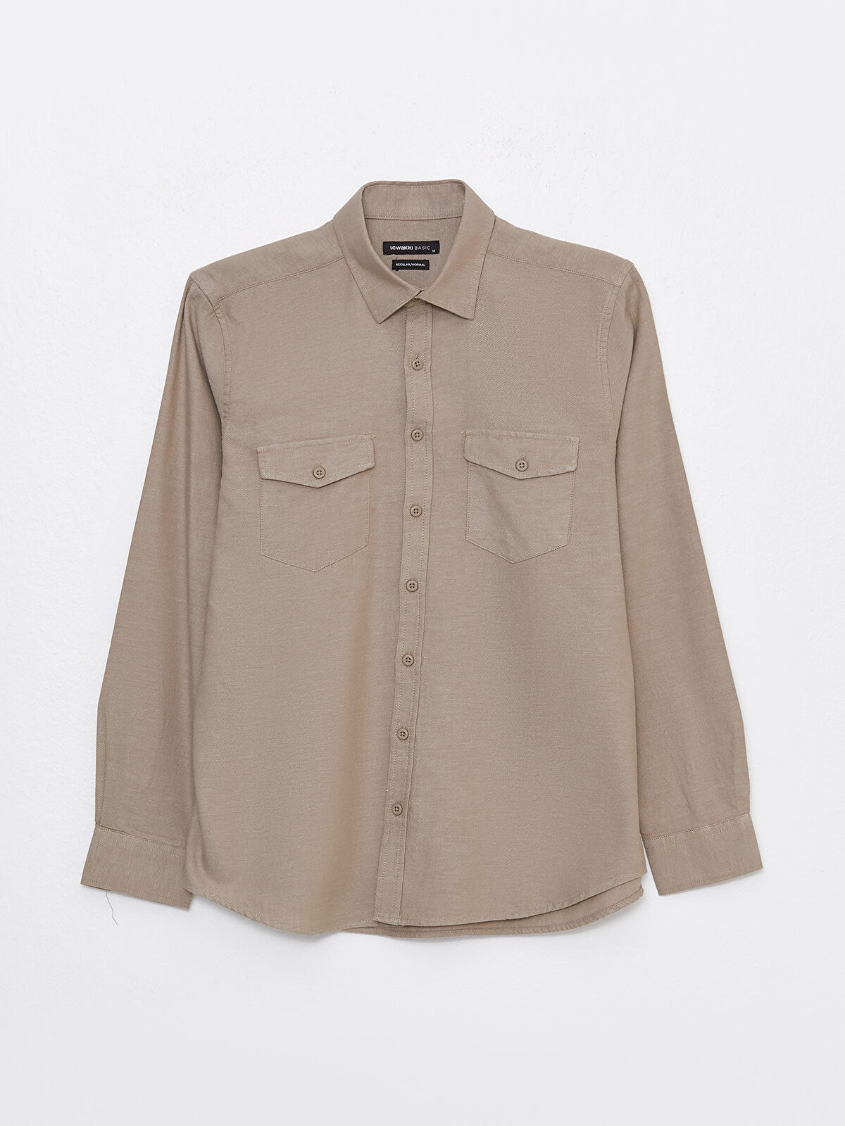 Regular Fit Long Sleeve Gabardine Shirt -S3CB79Z8-DFV - S3CB79Z8-DFV - LC  Waikiki