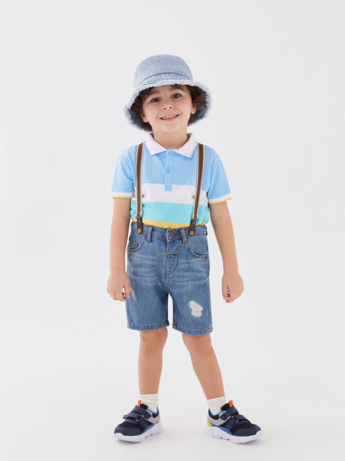Baby boy jean shop shorts with suspenders