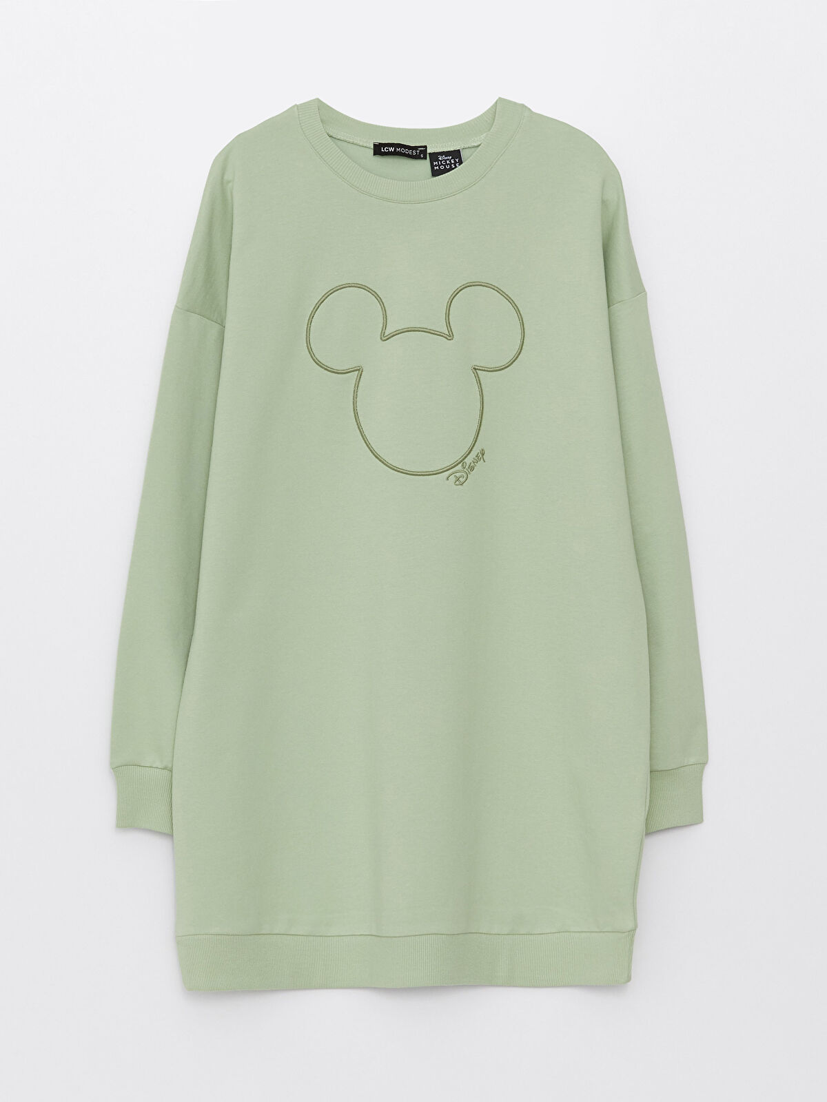 Crew Neck Mickey Mouse Embroidered Long Sleeve Oversize Women s Sweatshirt Tunic S3FE76Z8 FHV S3FE76Z8 FHV LC Waikiki