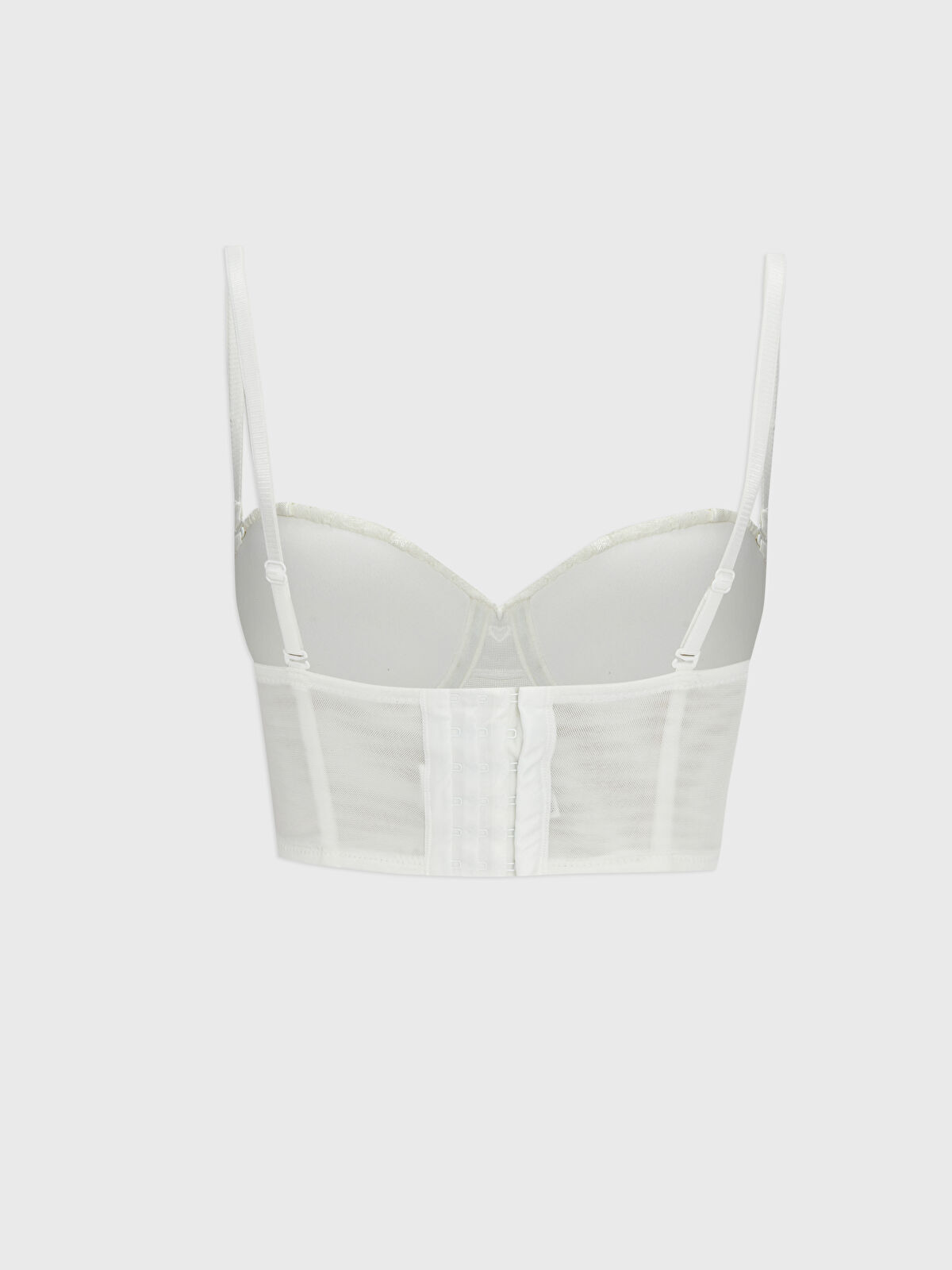 White Underwired Satin & Lace Bra