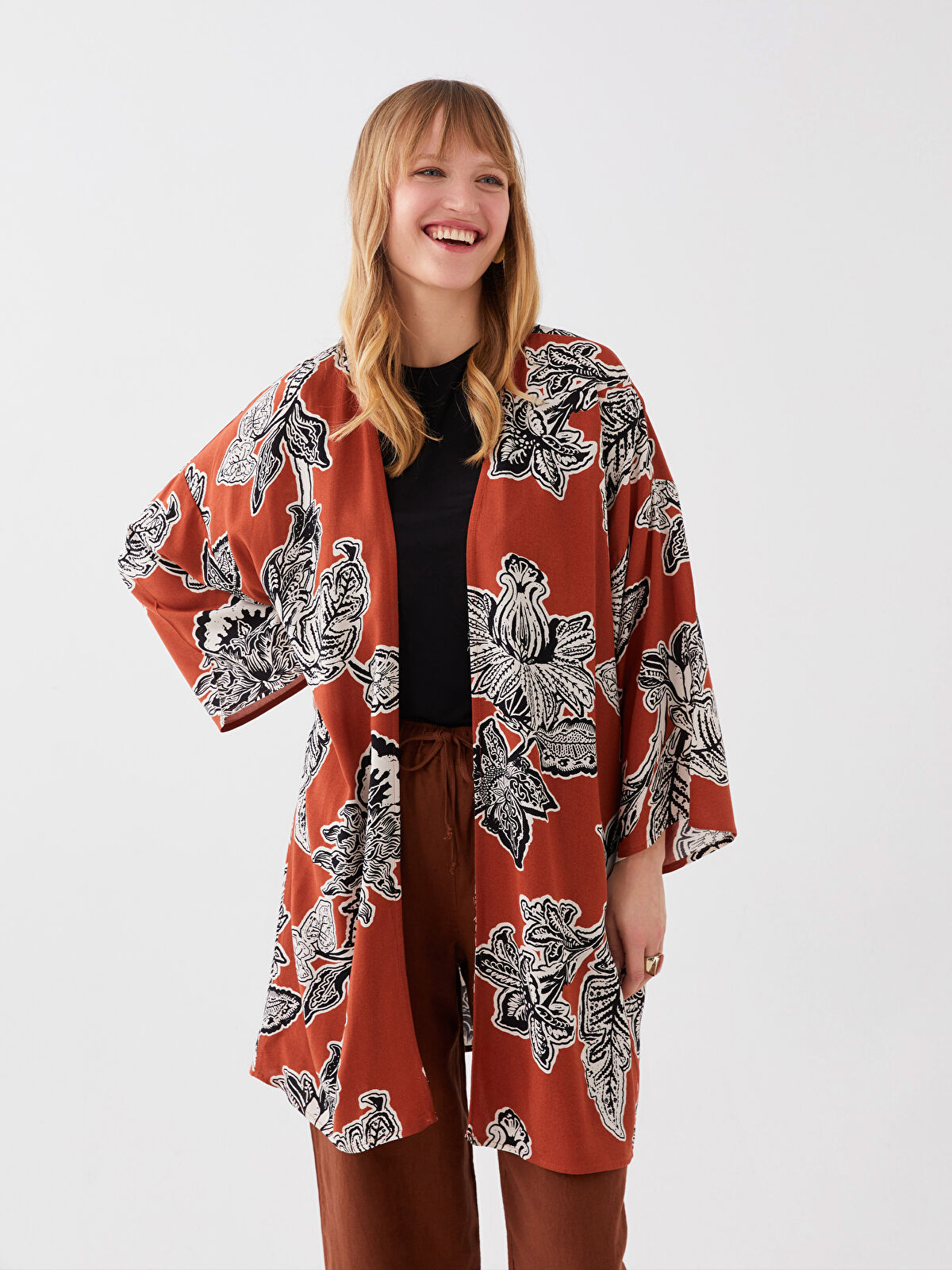 売れ筋商品|||オルセン カットソー トップス レディース Women's Leaf Print Lightweight Kimono Olive オルセン レディース カットソー トップス Women's Leaf Print