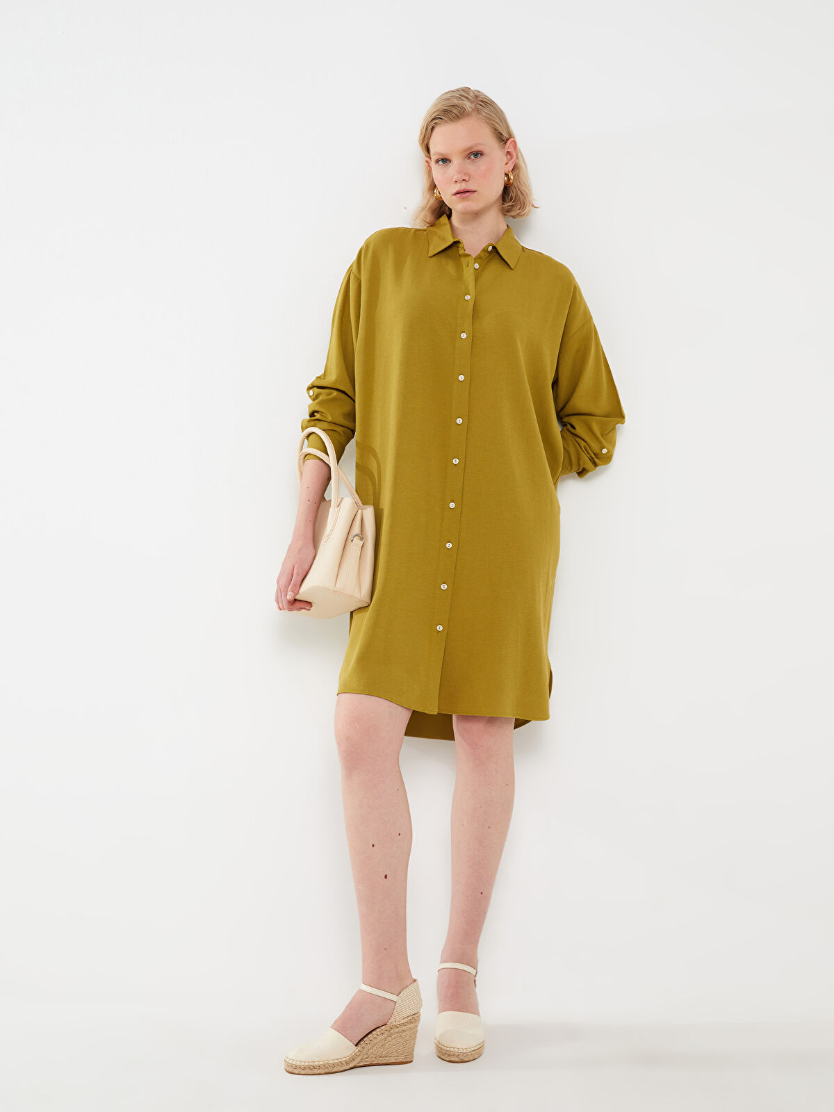 Zara linen clearance shirt dress