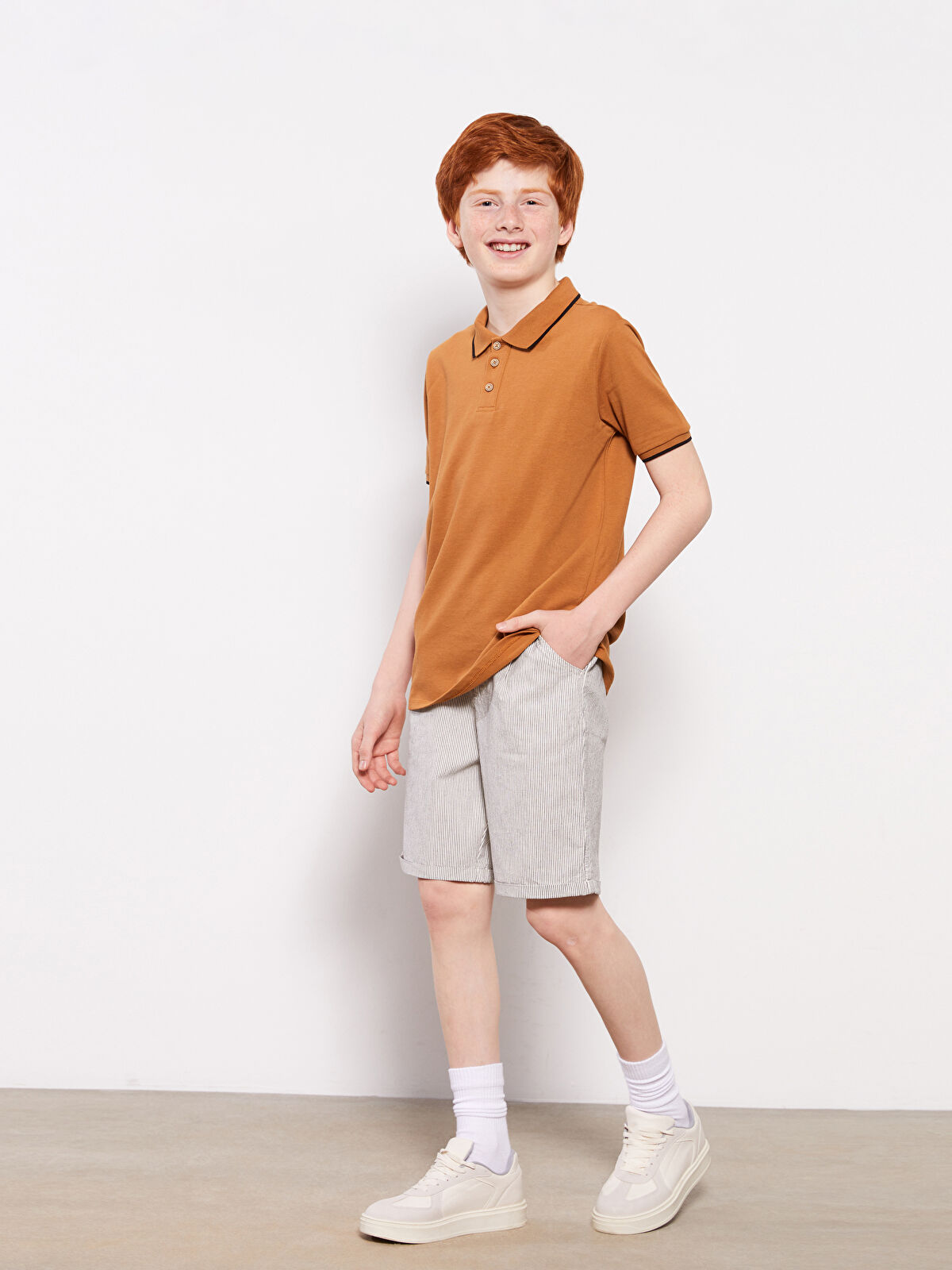 Polo Neck Basic Short Sleeve Boy T shirt S3I002Z1 GNC S3I002Z1