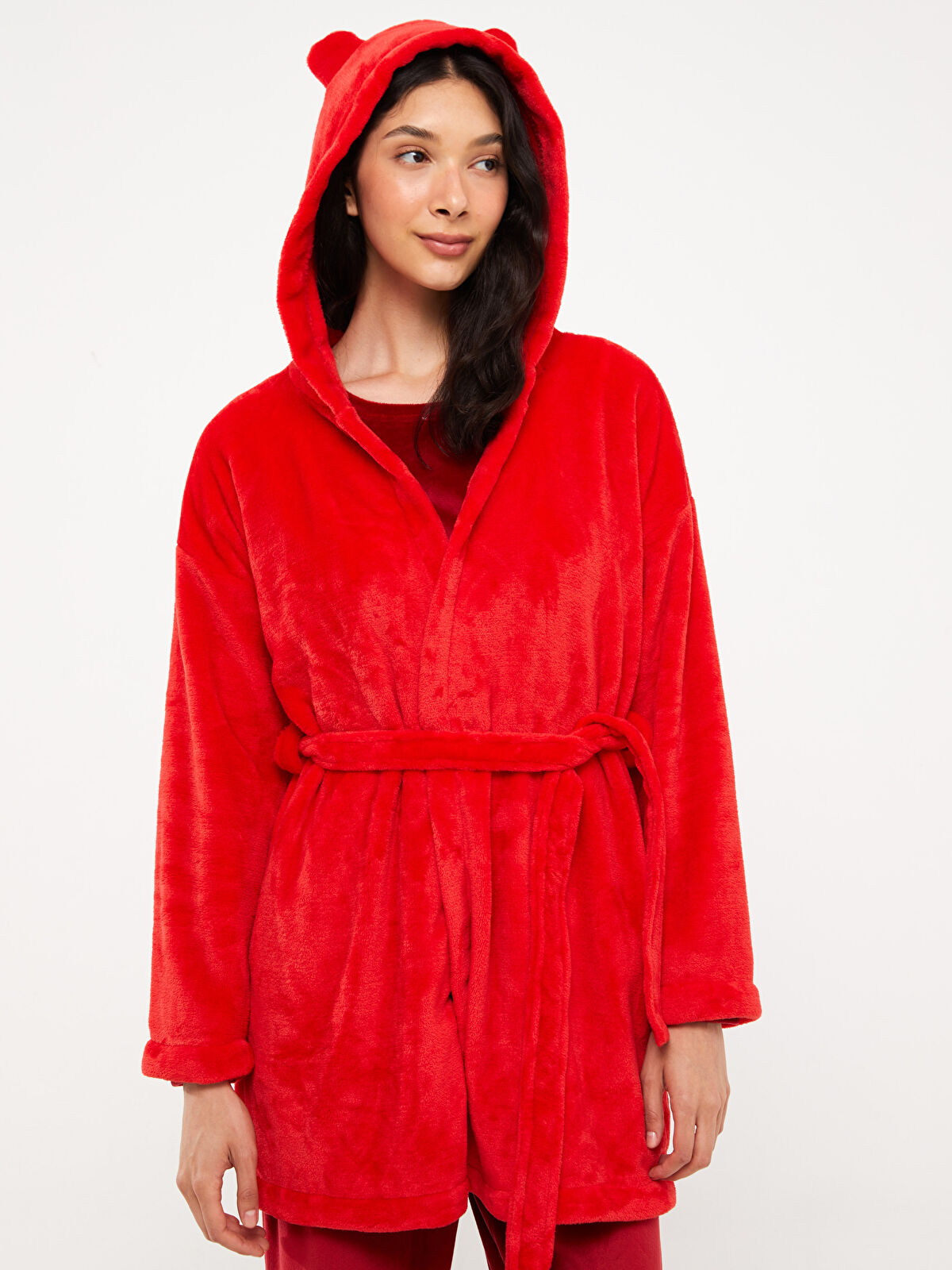 Hooded Regular Long Sleeve Plush Women s Dressing Gown W30417Z8 HC3 W30417Z8 HC3 LC Waikiki