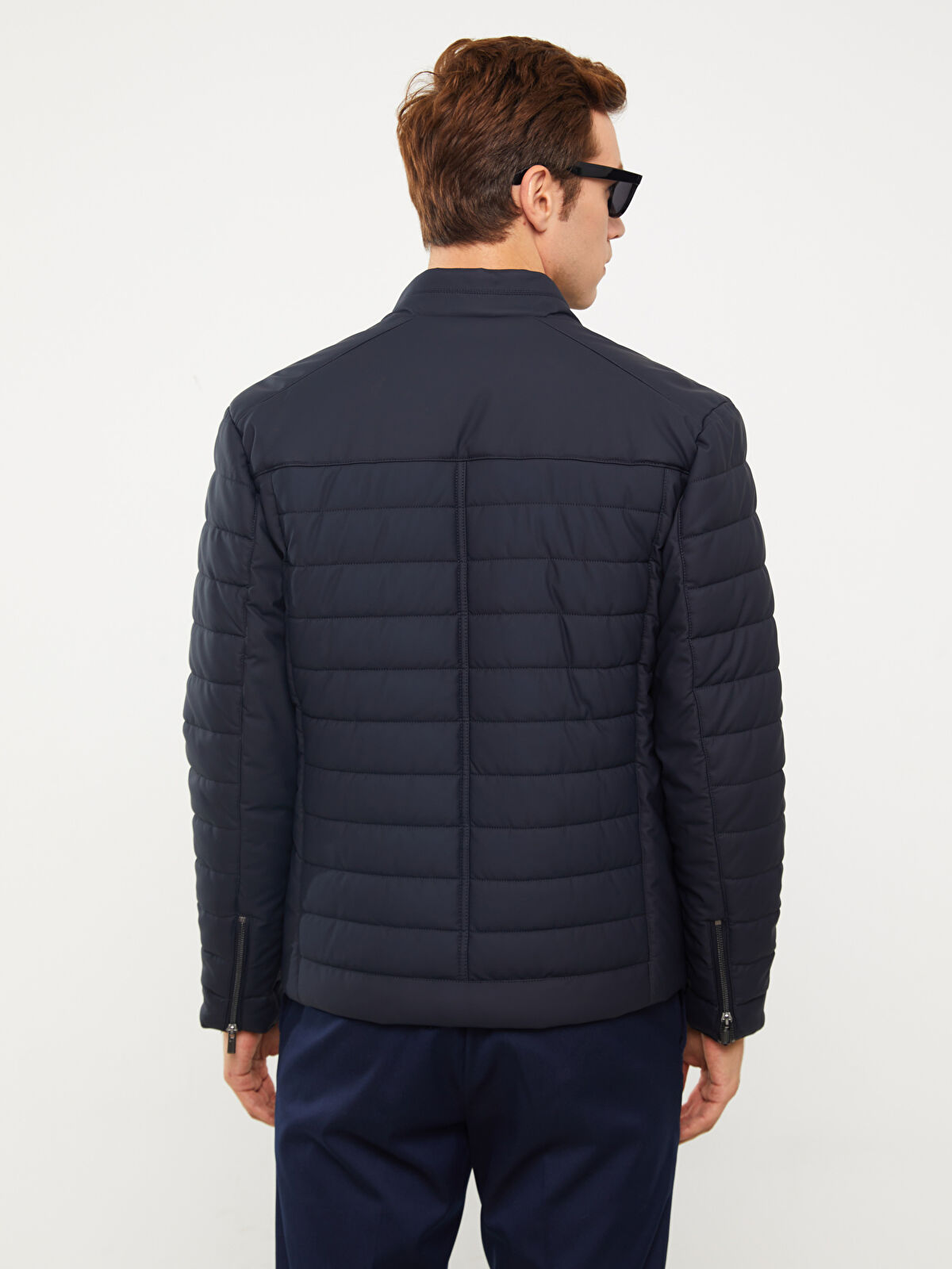 Slim Fit Turtle Neck Men's Faux Leather Jacket -W30453Z8-MTY Slim Fit Turtle Neck Men's Faux Leather Jacket -W30453Z8-MTY