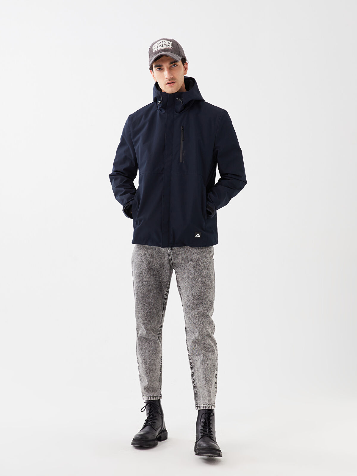 Standard Fit Hooded Men's Raincoat -W30636Z8-RFD - W30636Z8