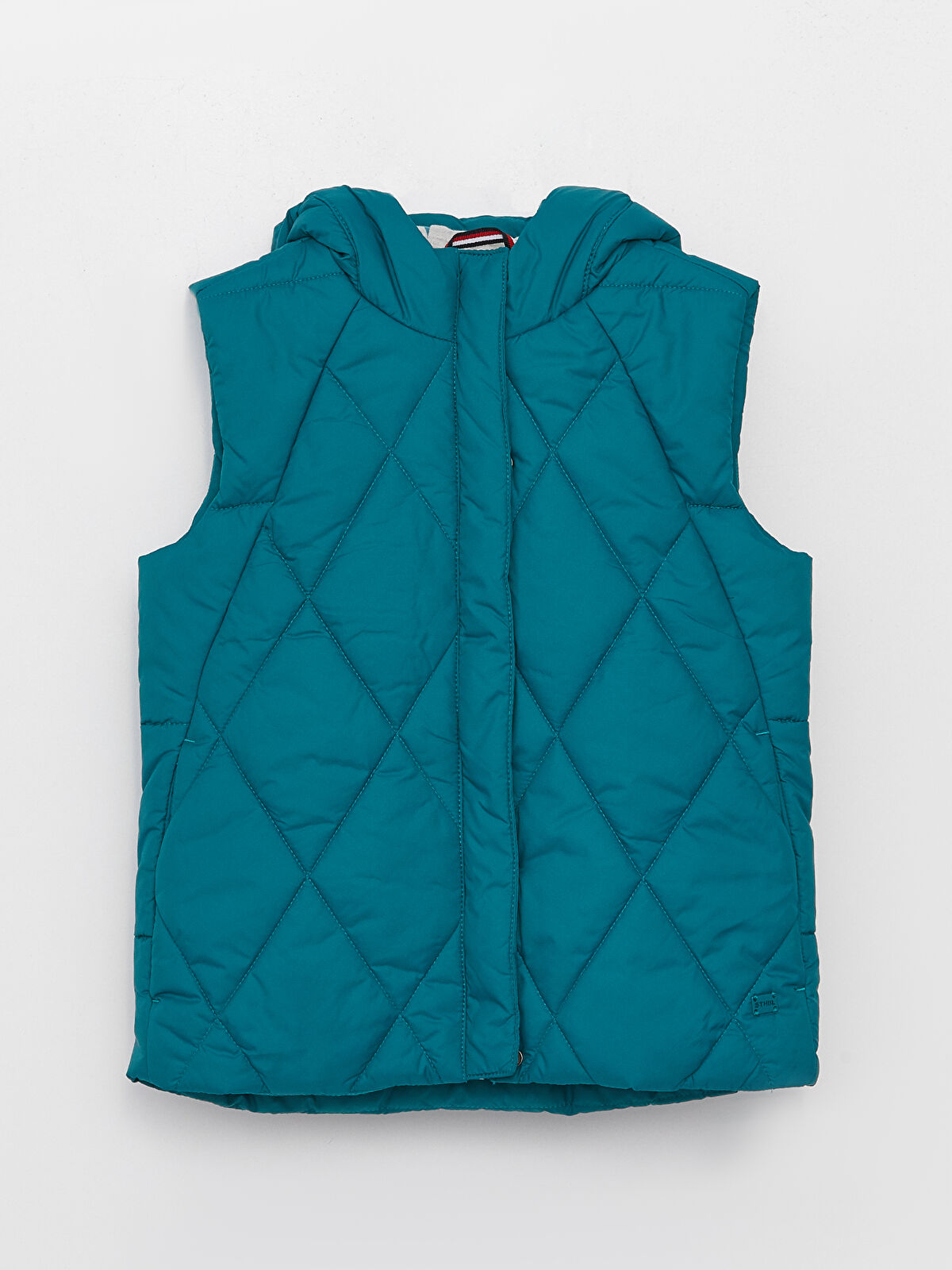 Hooded Quilted Patterned Girl Vest W31105Z4 H6A W31105Z4 H6A