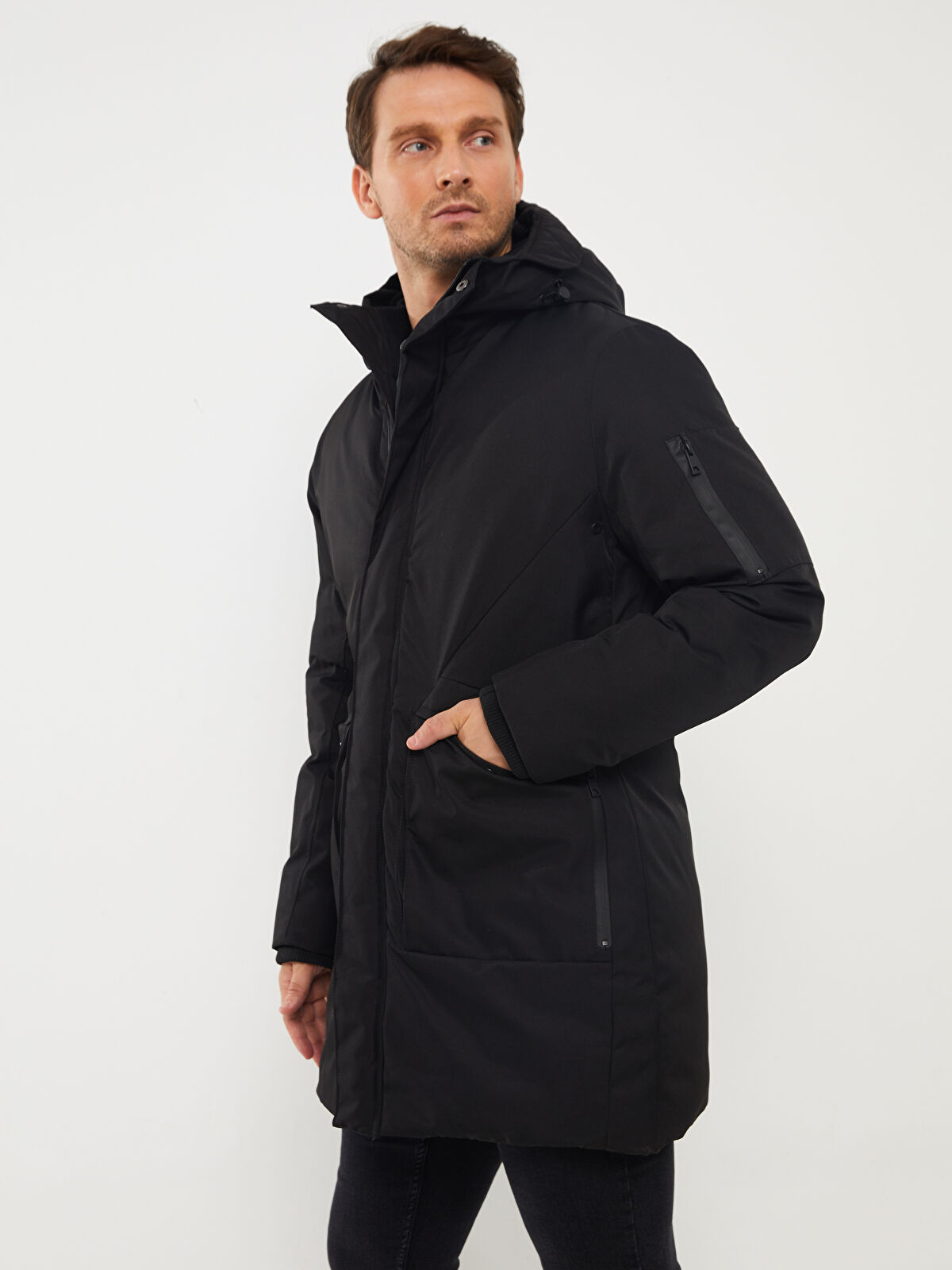 Standard Fit Hooded Men's Coat -W31342Z8-CVL - W31342Z8-CVL - LC Waikiki