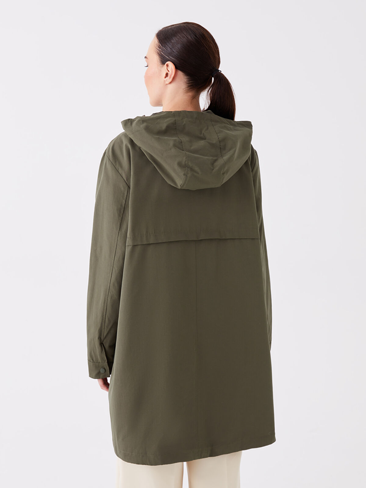 Hooded Regular Long Sleeve Women's Coat -W32342Z8-GUW - W32342Z8-GUW - LC  Waikiki