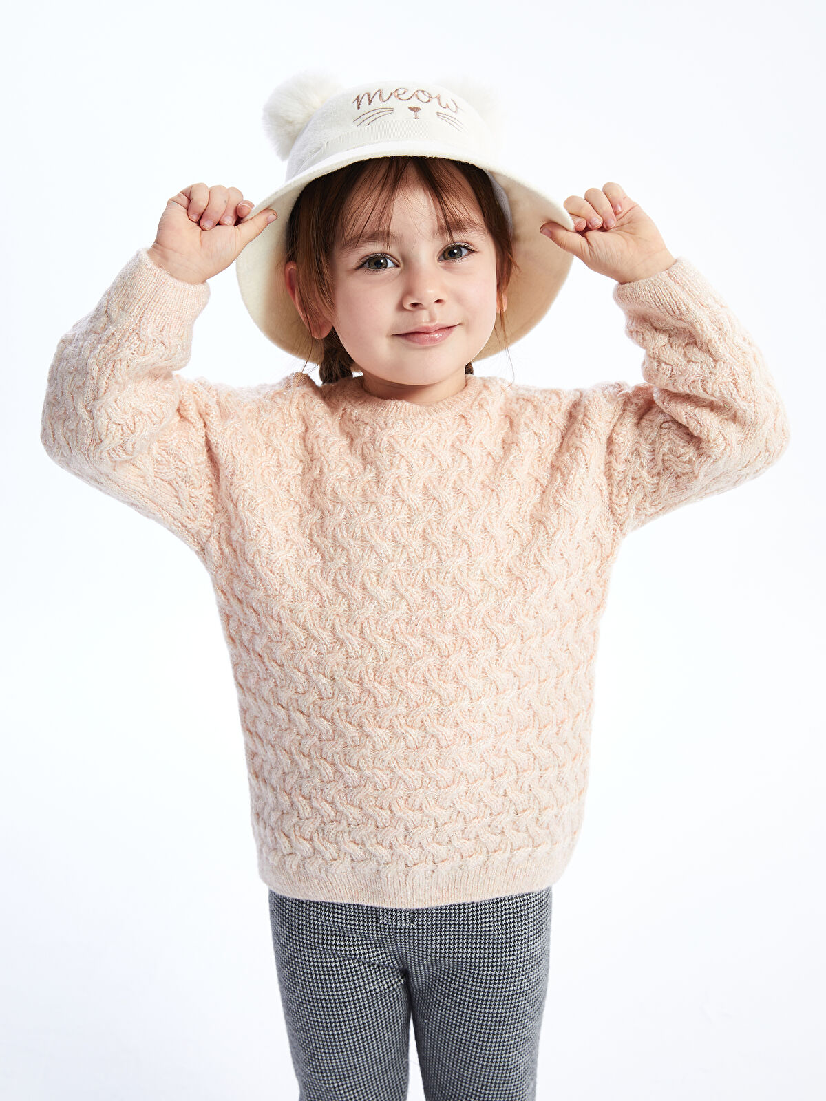 Crew Neck Patterned Baby Girl Knitwear Sweater W32424Z1 VAW W32424Z1 VAW LC Waikiki