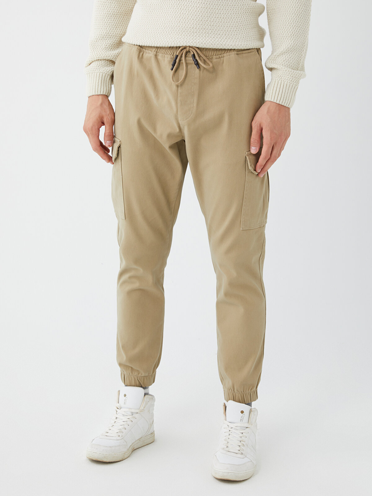 Slim Fit Gabardine Men's Jogger Trousers -W32538Z8-S55 - W32538Z8 