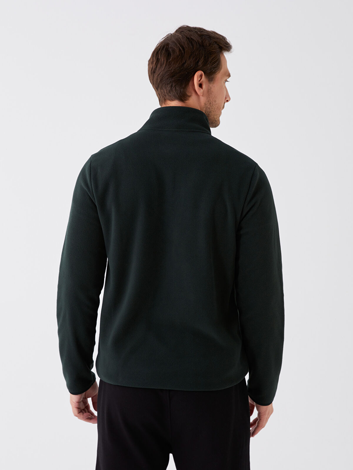 Stand Up Collar Long Sleeve Fleece Men's Sweatshirt -W33018Z8-VBL -  W33018Z8-VBL - LC Waikiki