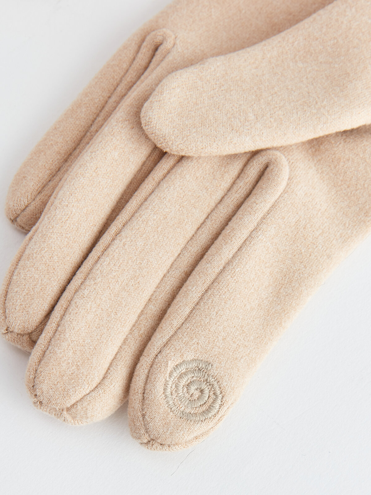 Women's Fur Detailed Suede Gloves -W34691Z8-S23 - W34691Z8 