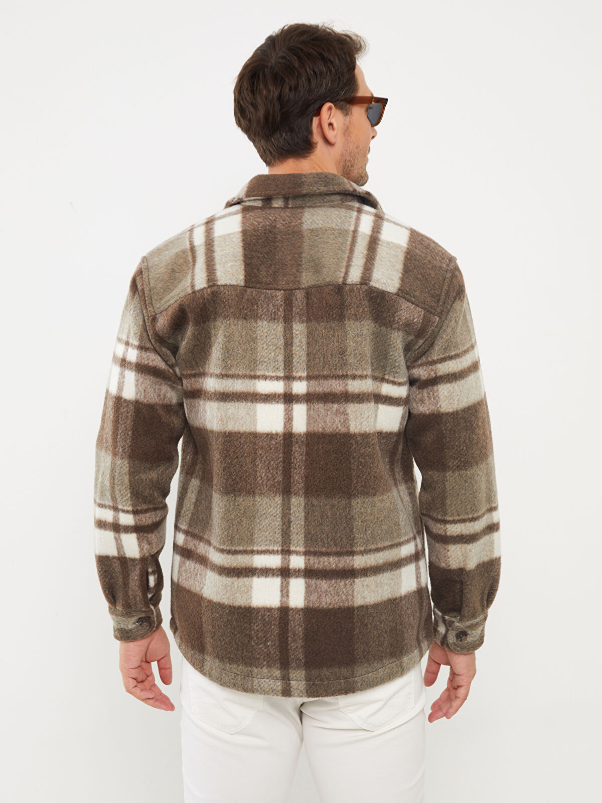Regular Fit Long Sleeve Plaid Men's Shirt Jacket -W36465Z8 Regular Fit Long Sleeve Plaid Men's Shirt Jacket -W36465Z8