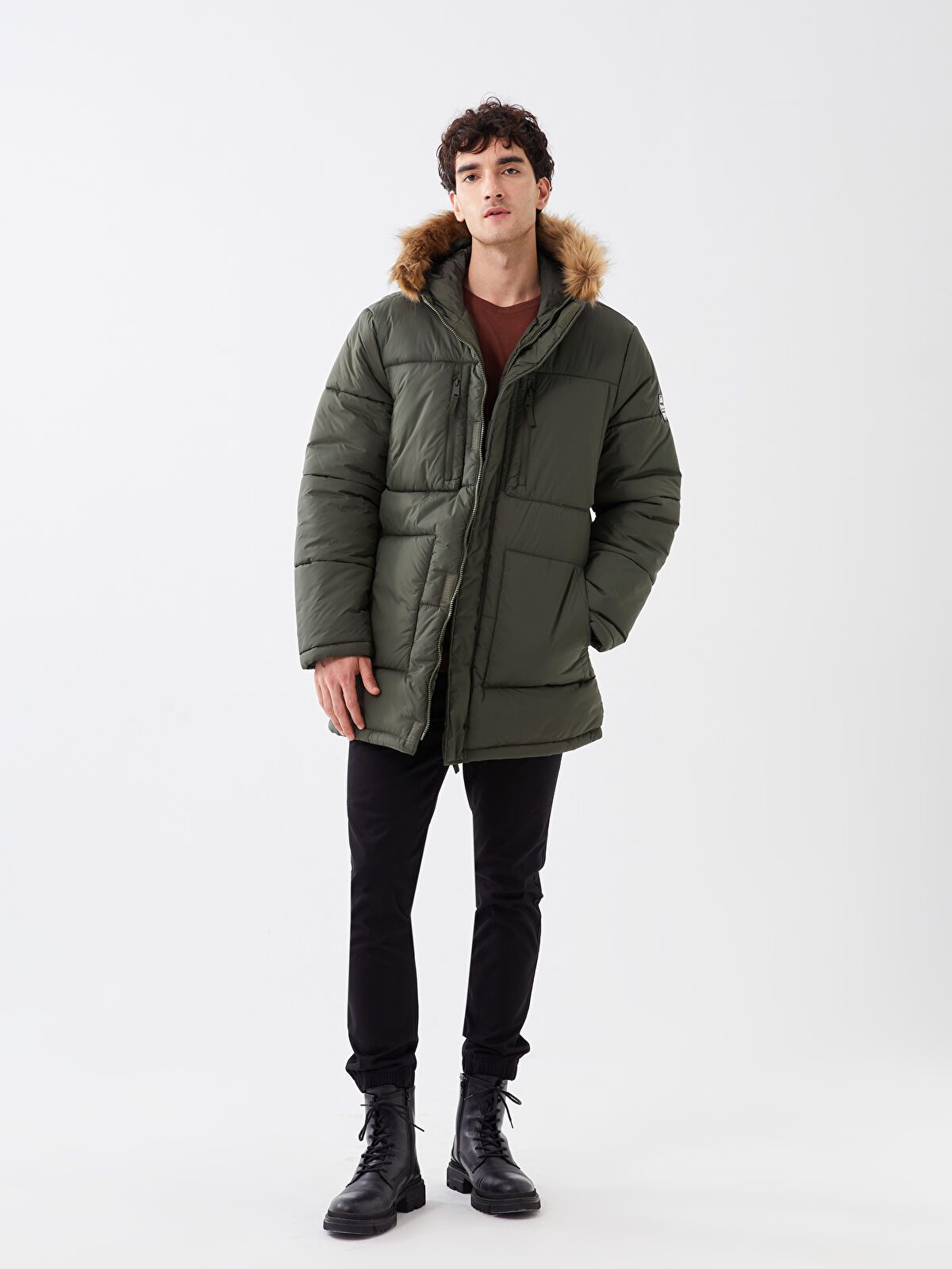 Standard Fit Hooded Men's Coat -W36615Z8-V9N - W36615Z8-V9N - LC Waikiki